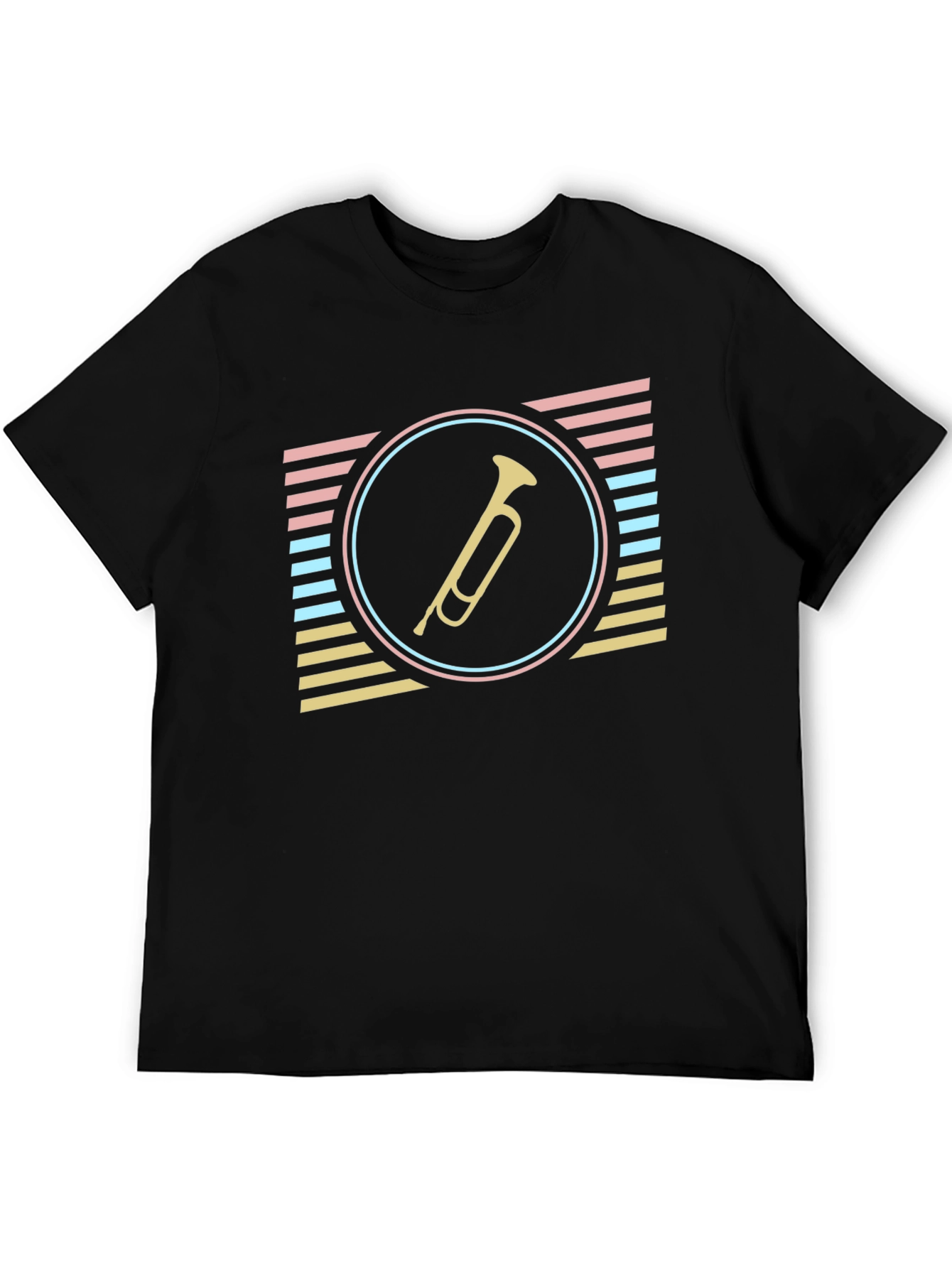 Black Retro Trumpet Graphic Tee - Stylish & Unique view 5