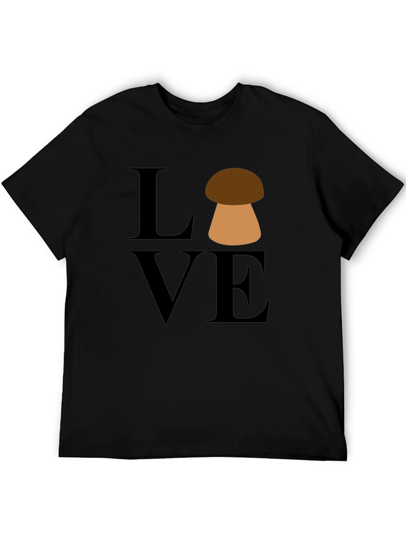 Black Mushroom Love Graphic T-Shirt - Unisex view 5