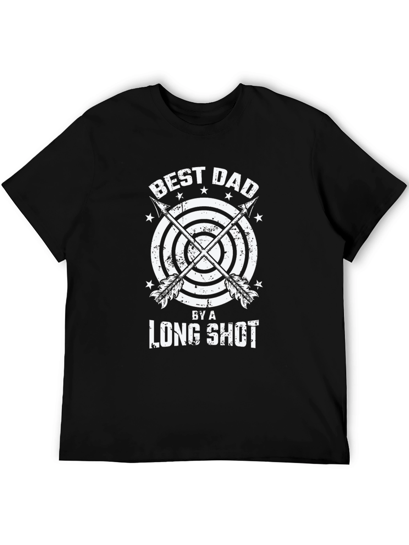 Black Best Dad By A Long Shot T-Shirt view 5
