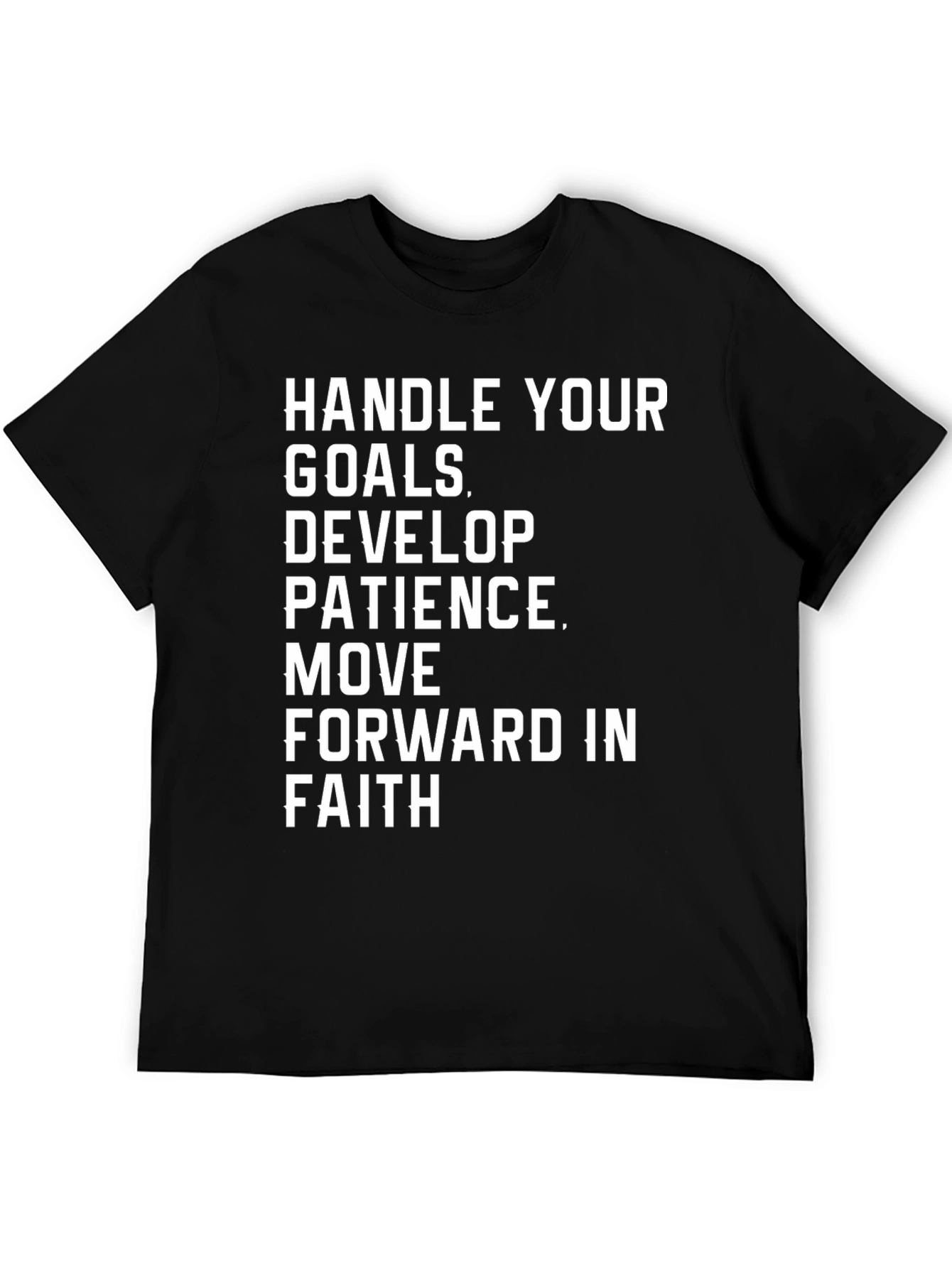Black Motivational Graphic T-Shirt - Handle Your Goals view 5