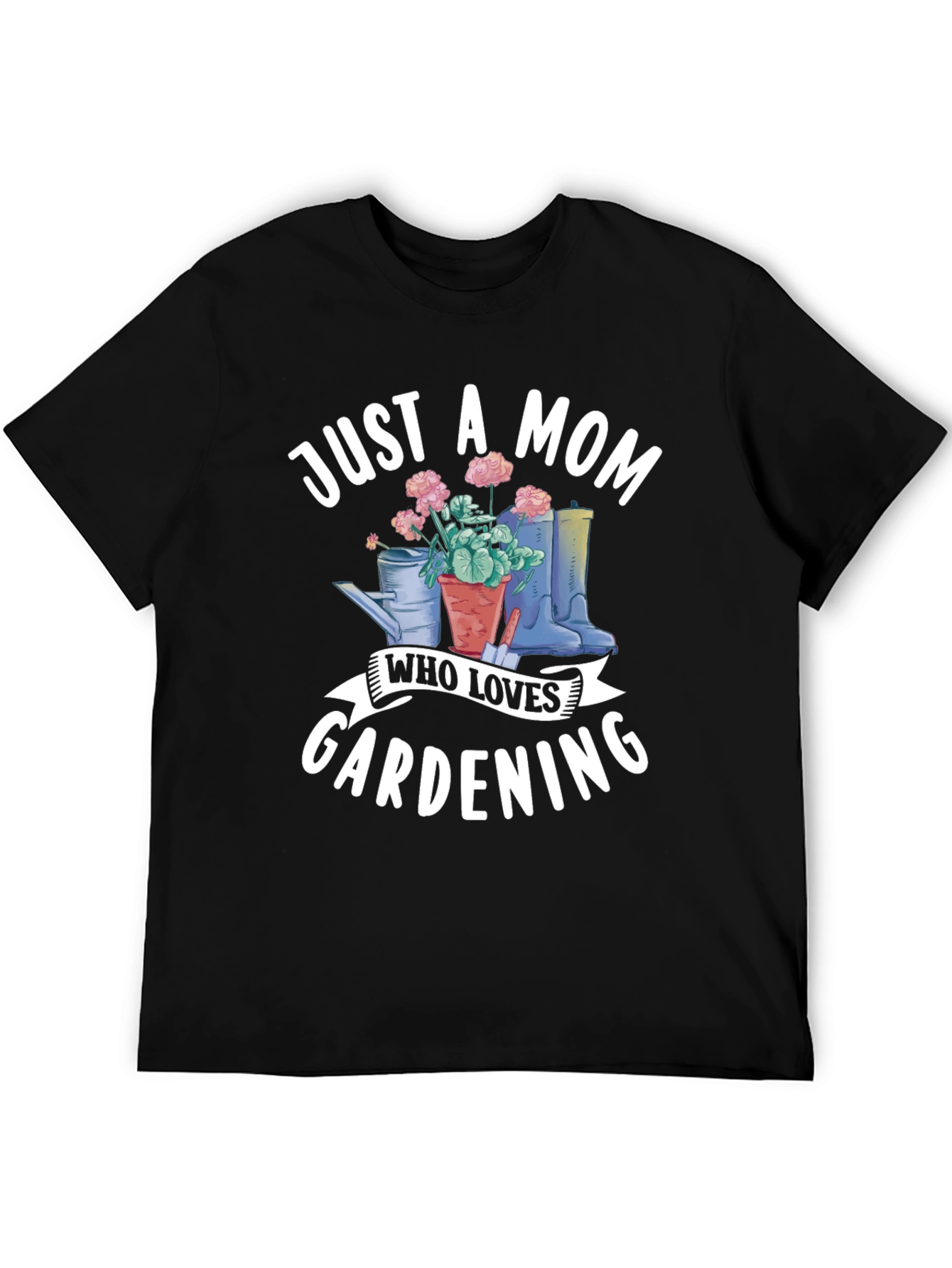Black Gardening Mom T-Shirt view 5