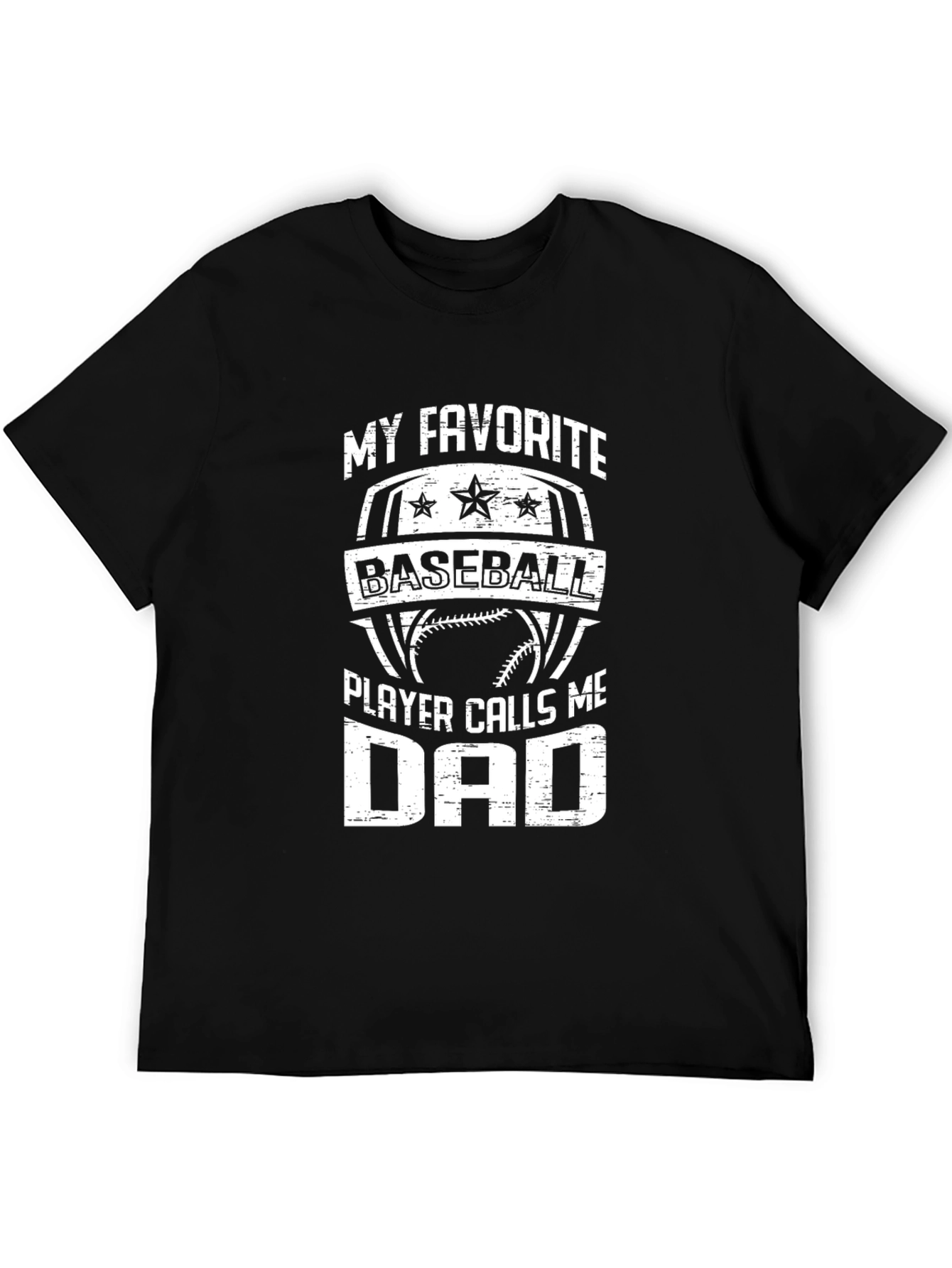 Black Baseball Dad T-Shirt - Favorite Player Gift view 5