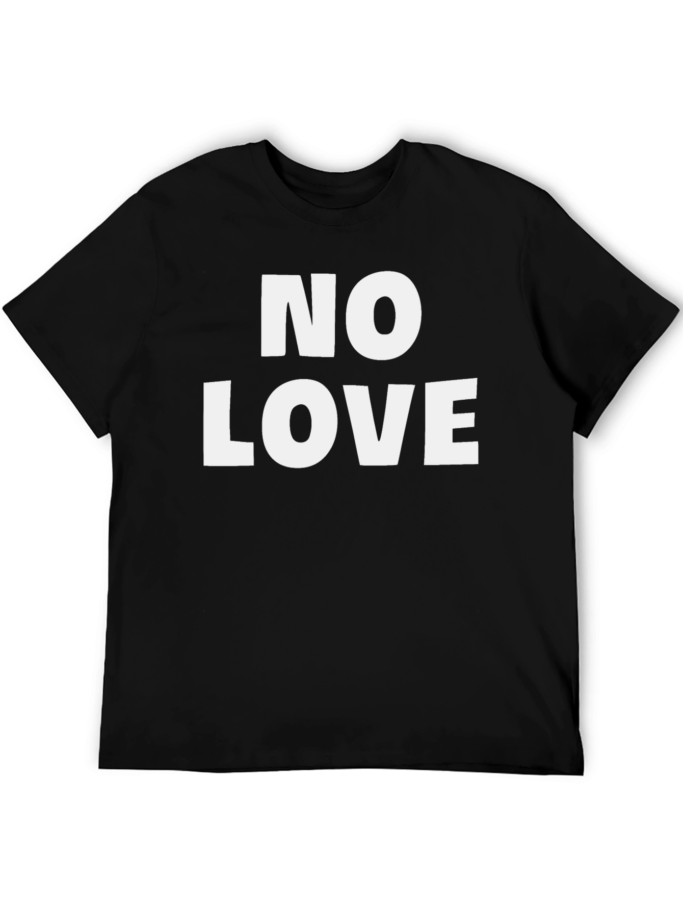 Black No Love Graphic T-Shirt - Men's Crew Neck Tee view 5