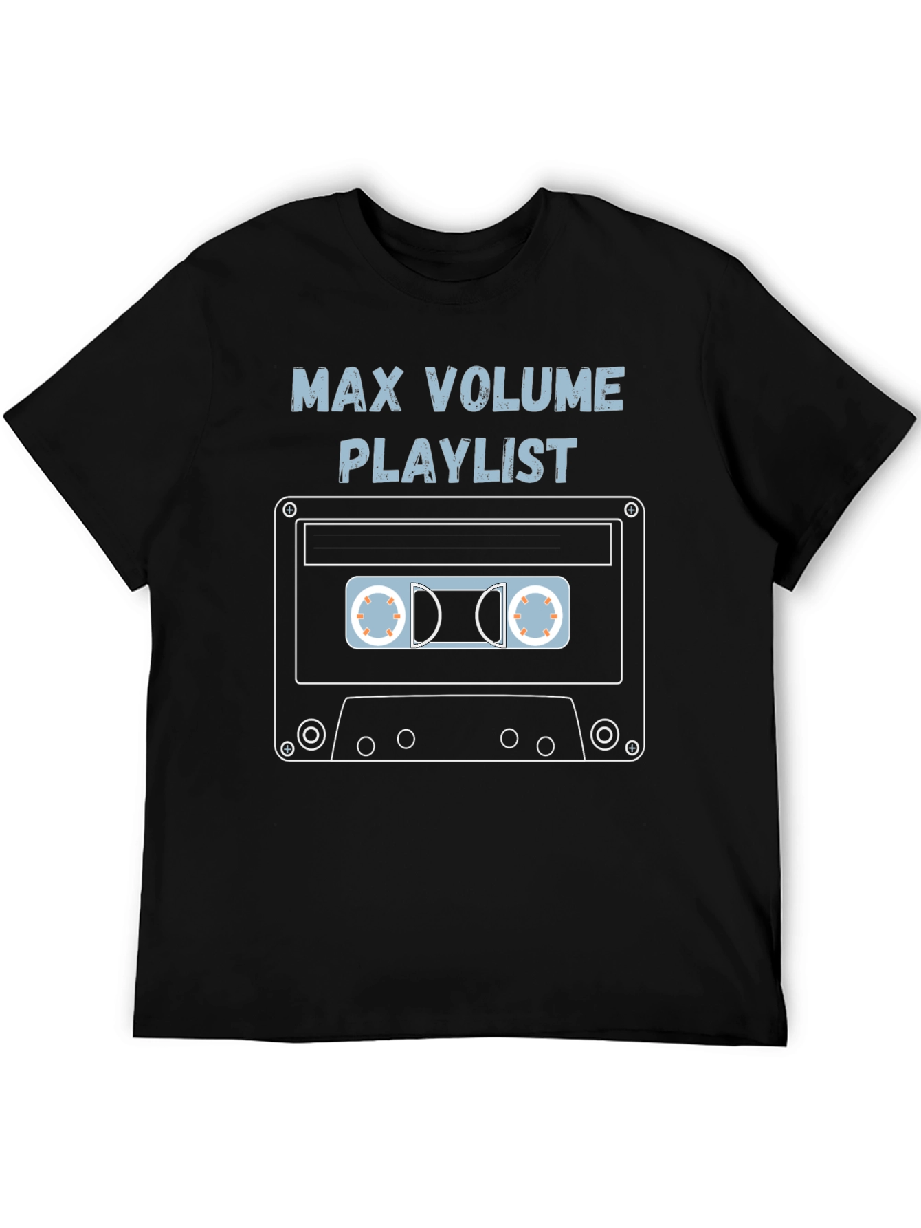 Black Max Volume Playlist Cassette Tape Graphic Tee view 5