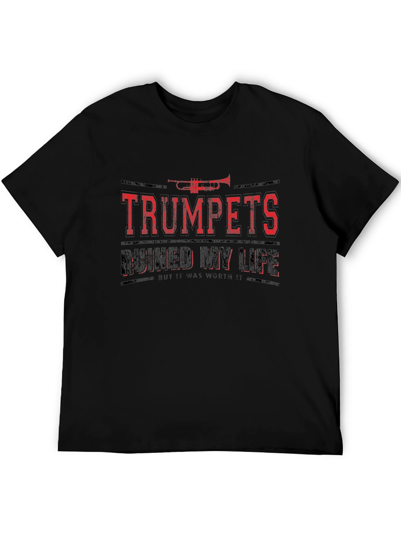 Black Trumpets Ruined My Life T-Shirt - Funny Musician Tee view 5