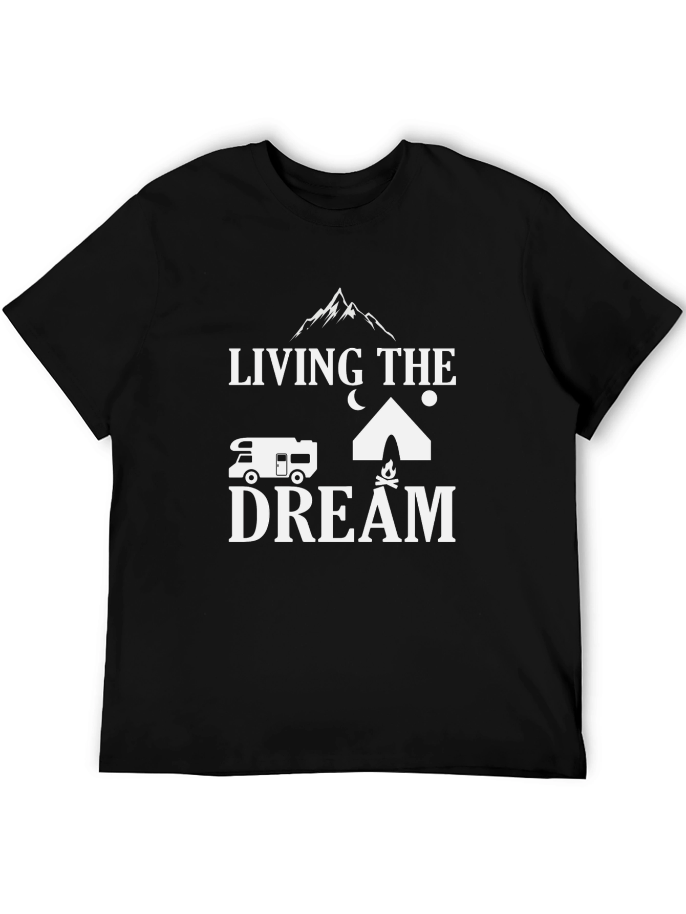 Black Living The Dream Camping T-Shirt view 5