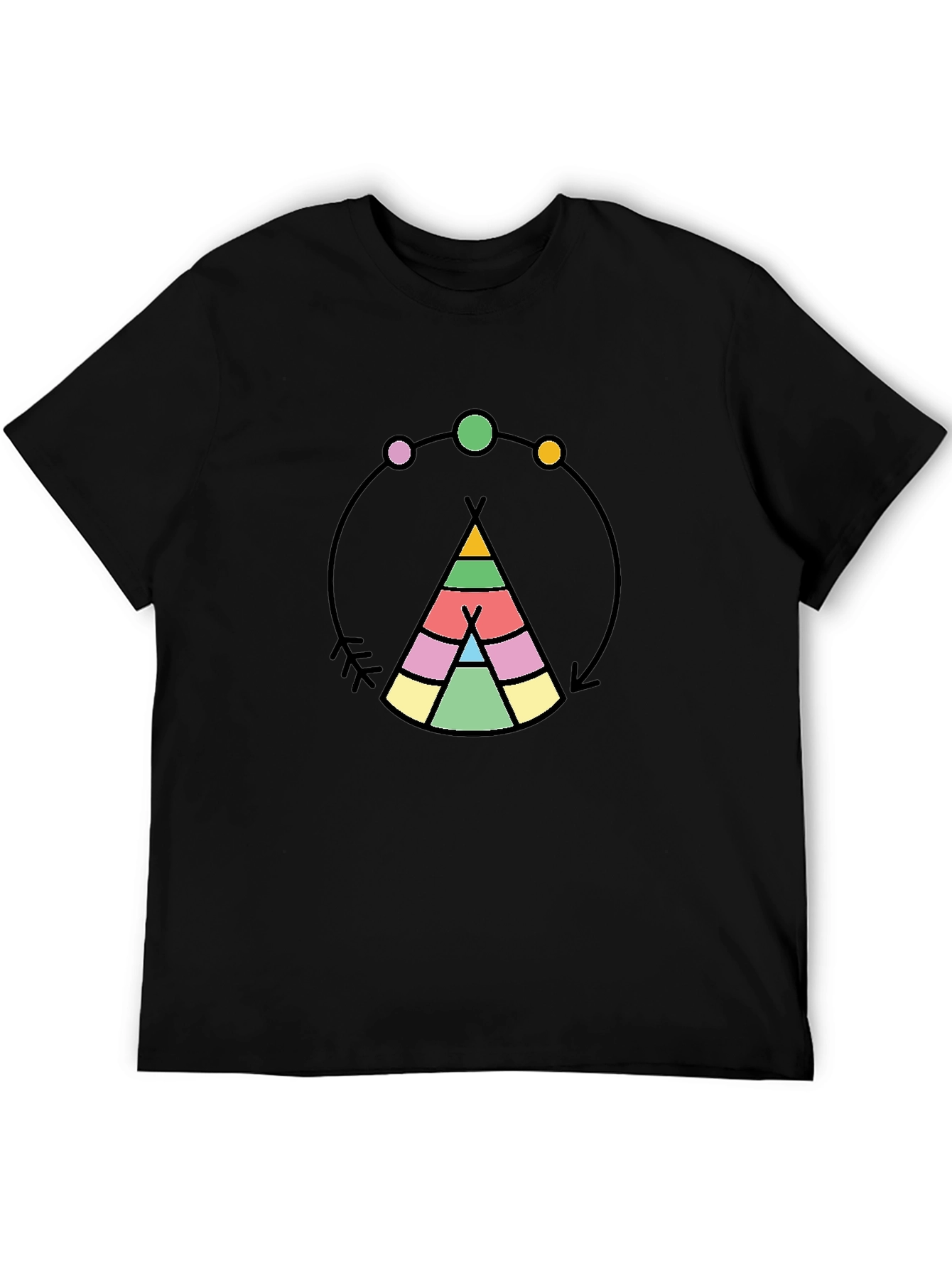 Black Teepee Graphic Black T-Shirt view 5
