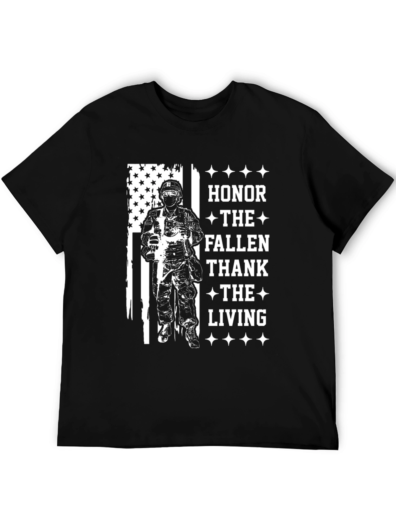 Black Honor Fallen, Thank Living T-Shirt view 5