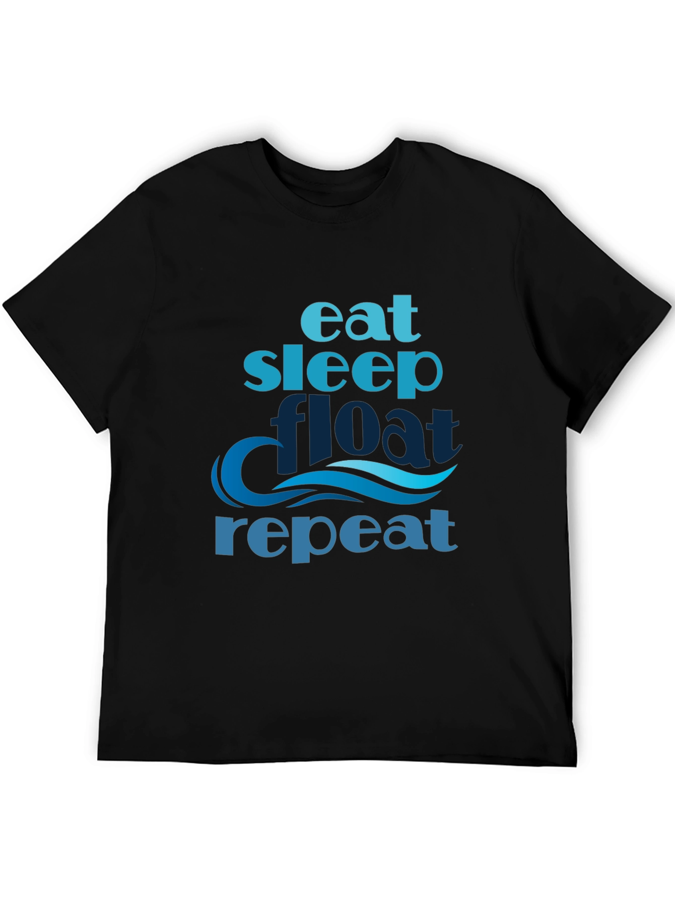 Black Eat Sleep Float Repeat T-Shirt view 5
