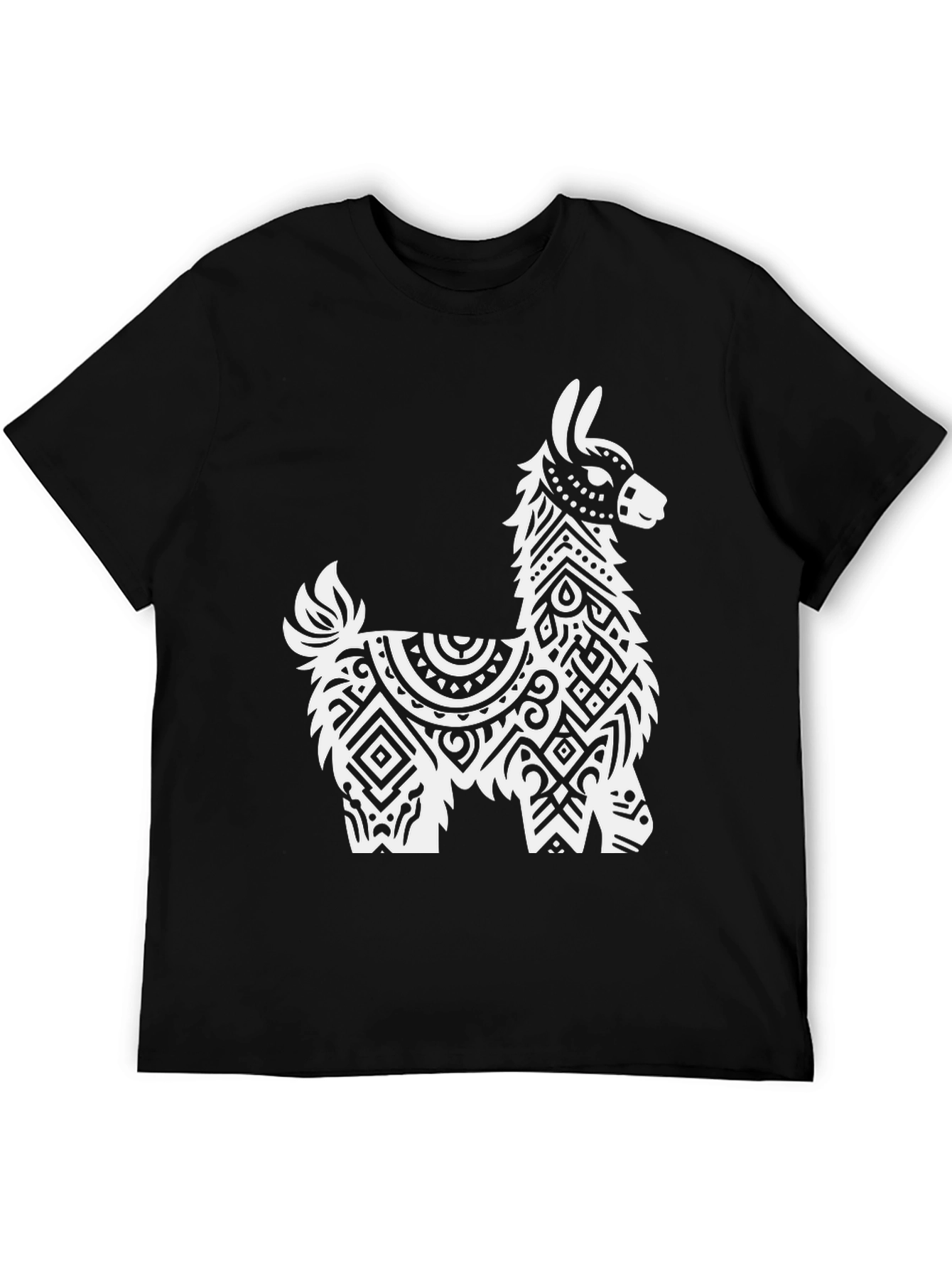 Black Llama Graphic Tee - Stylish Black Cotton Shirt view 5