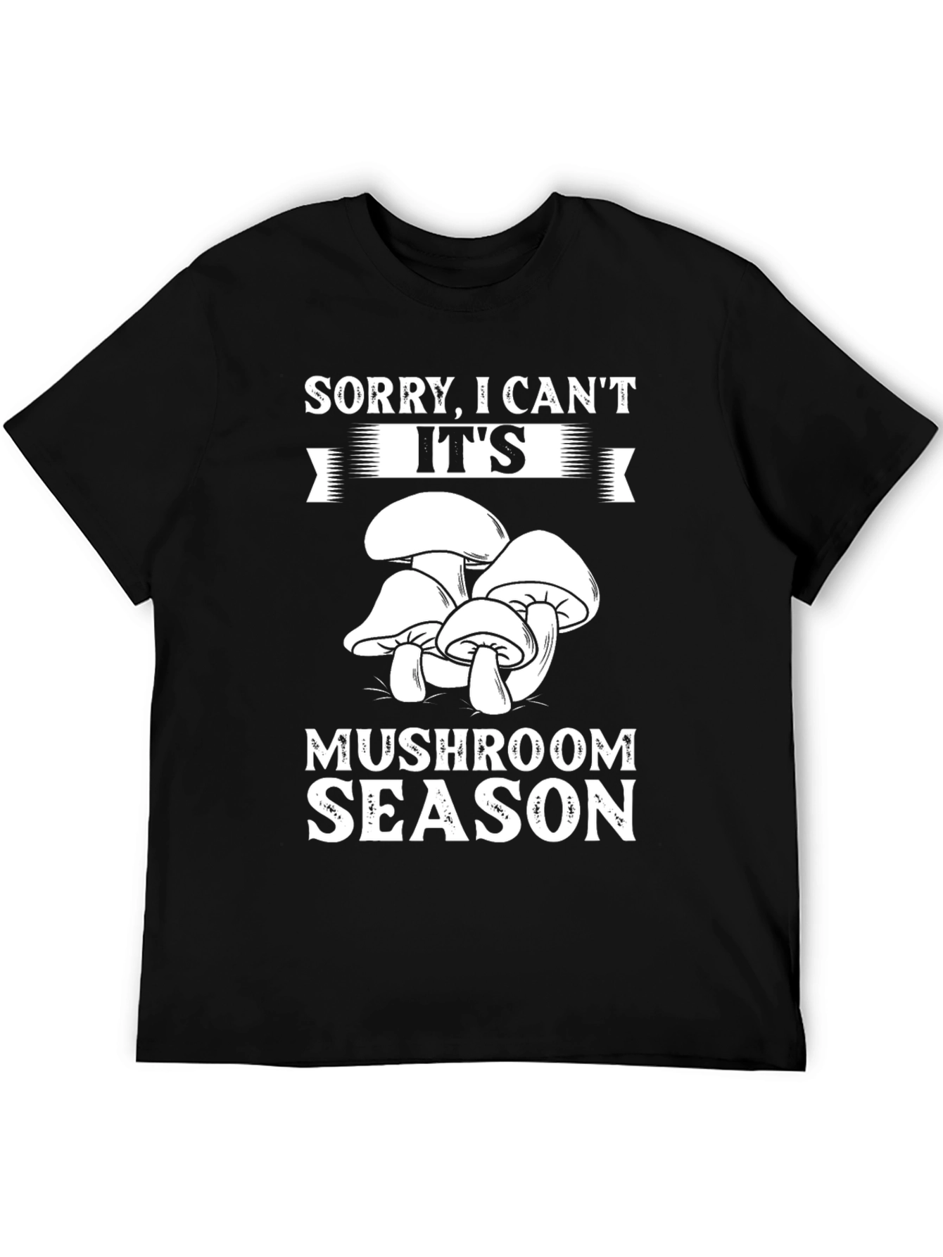 Black Mushroom Season Graphic Tee - Funny Fungi T-Shirt view 5