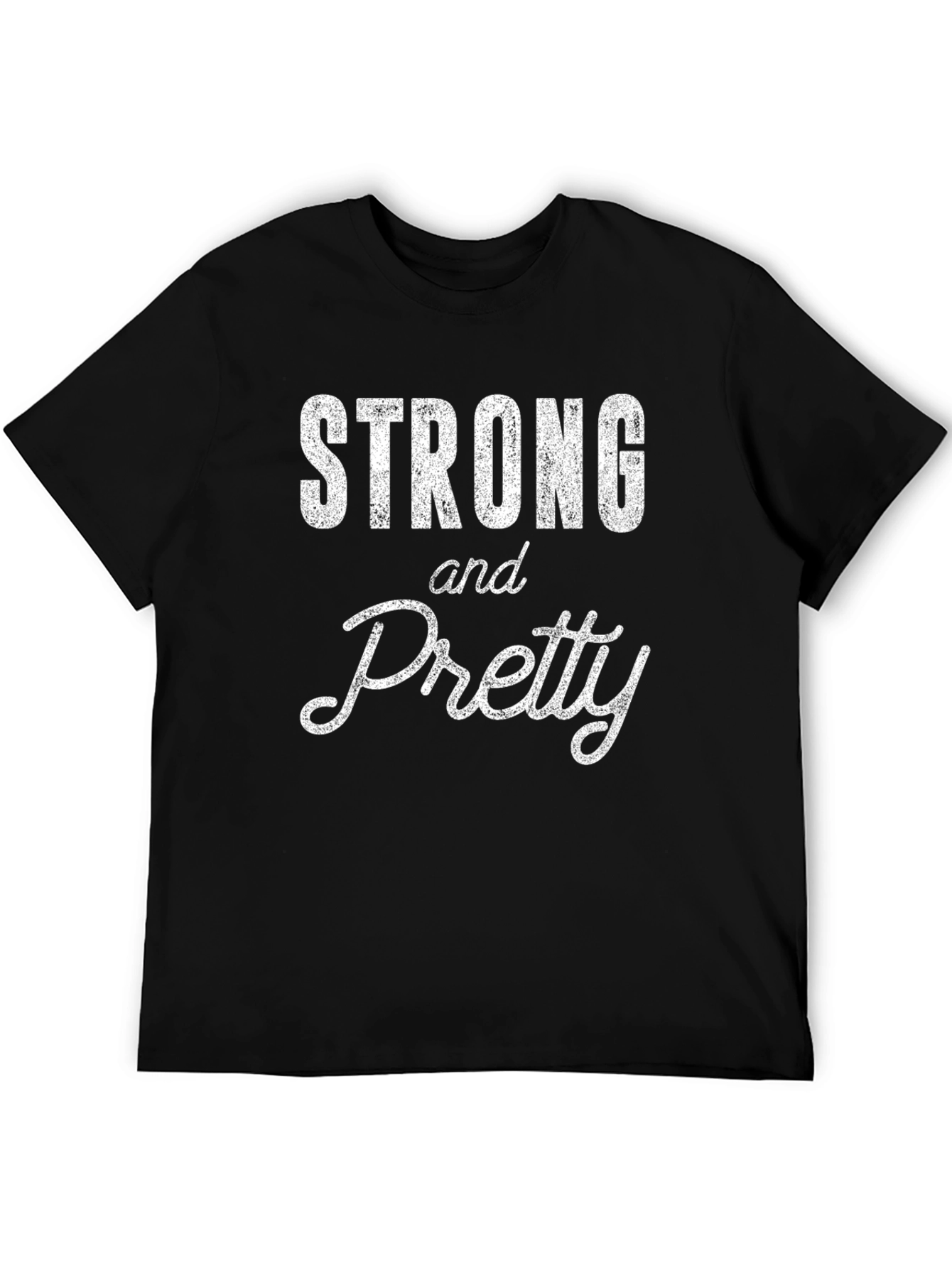 Black Strong and Pretty Graphic T-Shirt - Black view 5