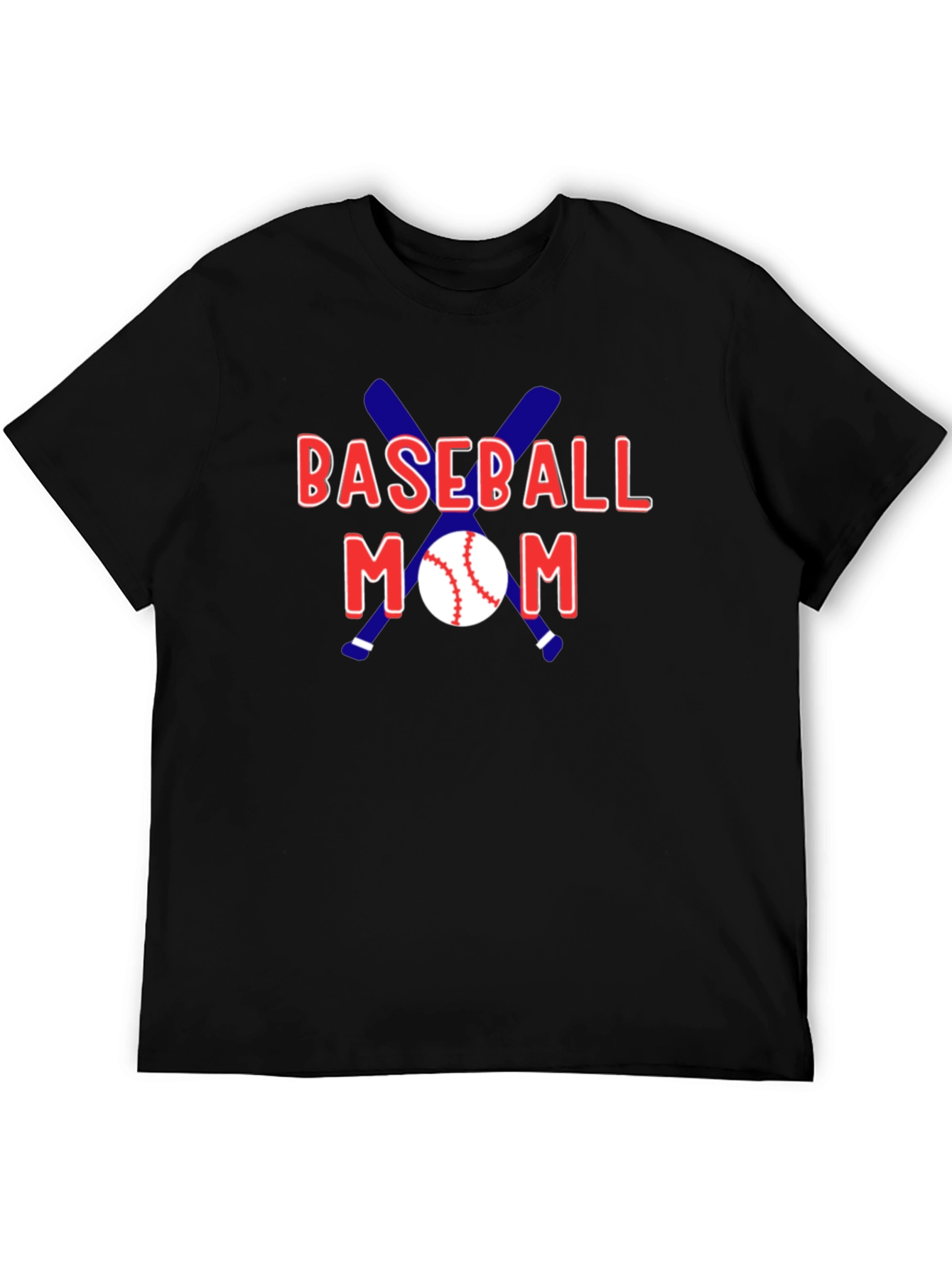 Black Baseball Mom Graphic T-Shirt view 5