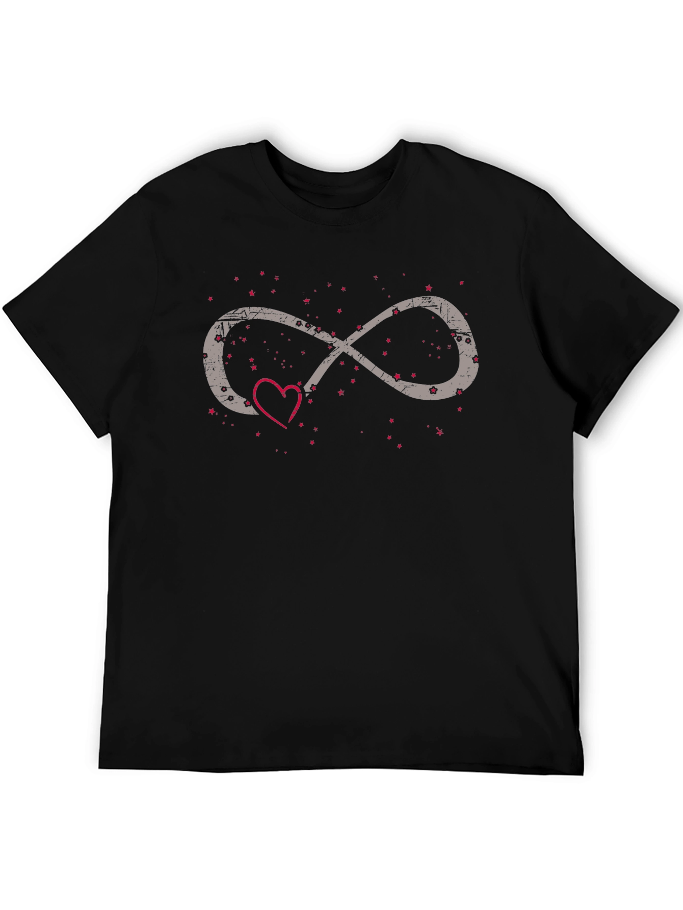 Black Infinity Love Heart Graphic Tee - Black Casual Shirt view 5