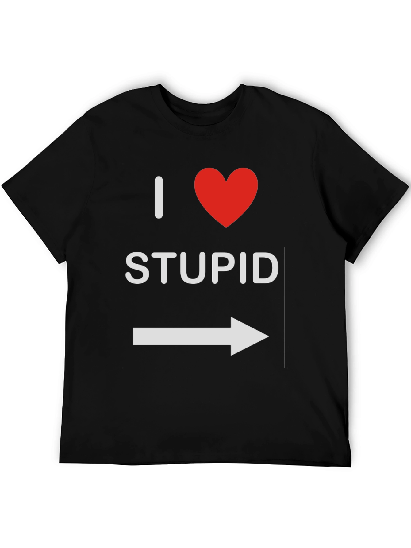 Black Funny I Heart Stupid Arrow T-Shirt view 5