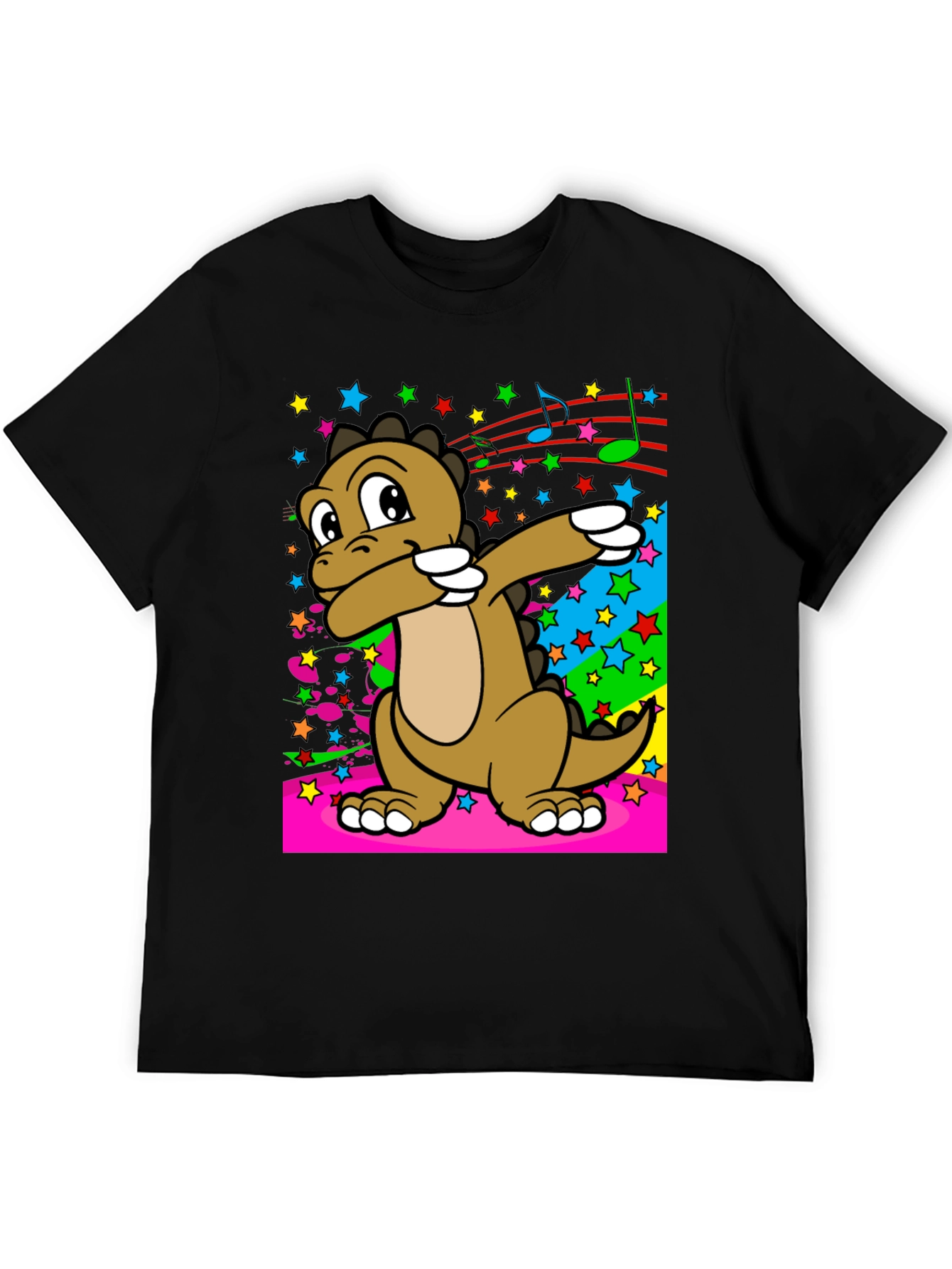 Black Dabbing Dinosaur T-Shirt - Fun Graphic Tee view 5