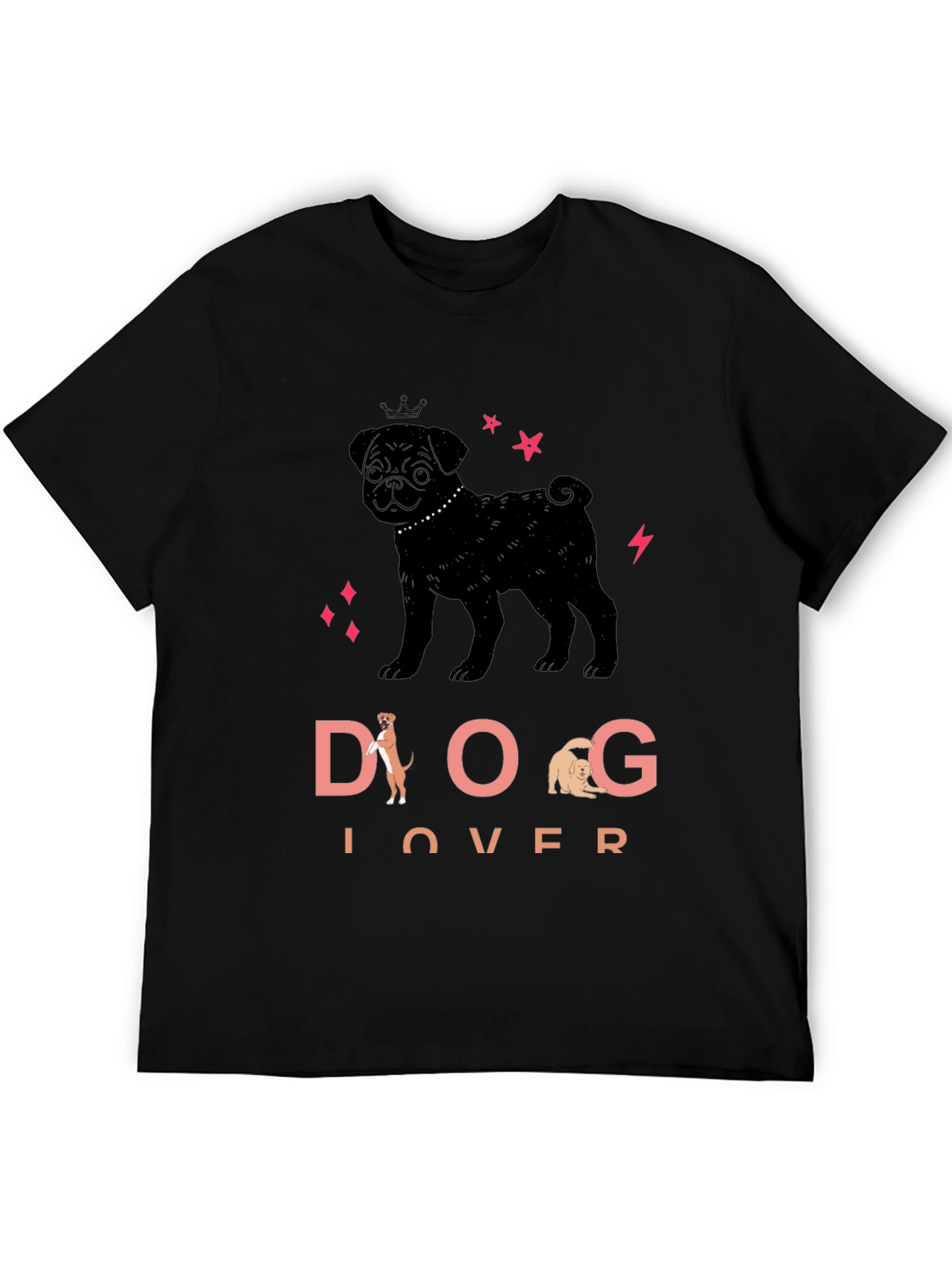 Black Dog Lover Black Graphic Tee view 5