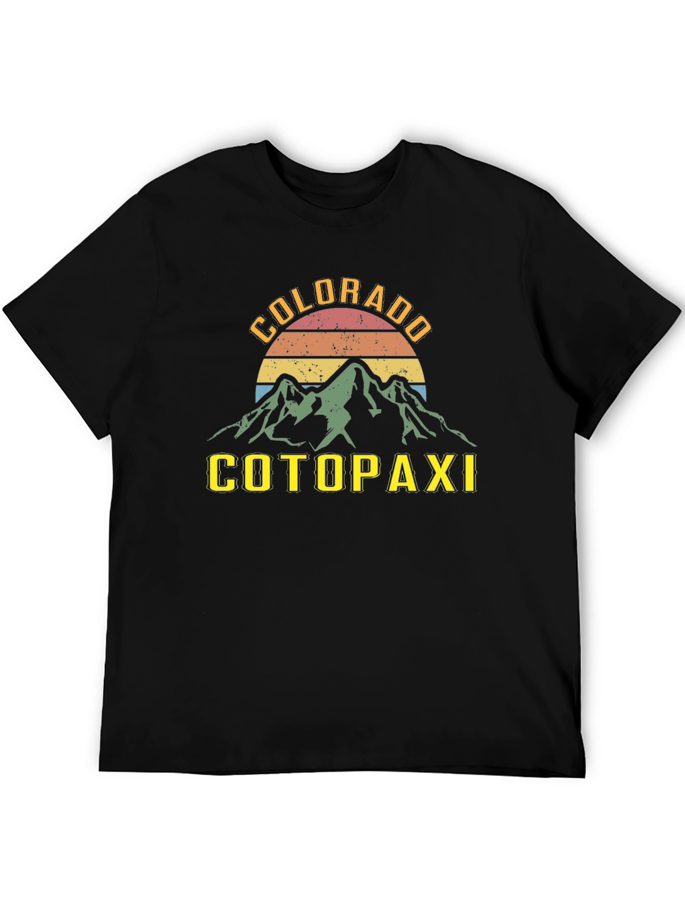 Black Colorado Cotopaxi Retro Graphic T-Shirt view 5