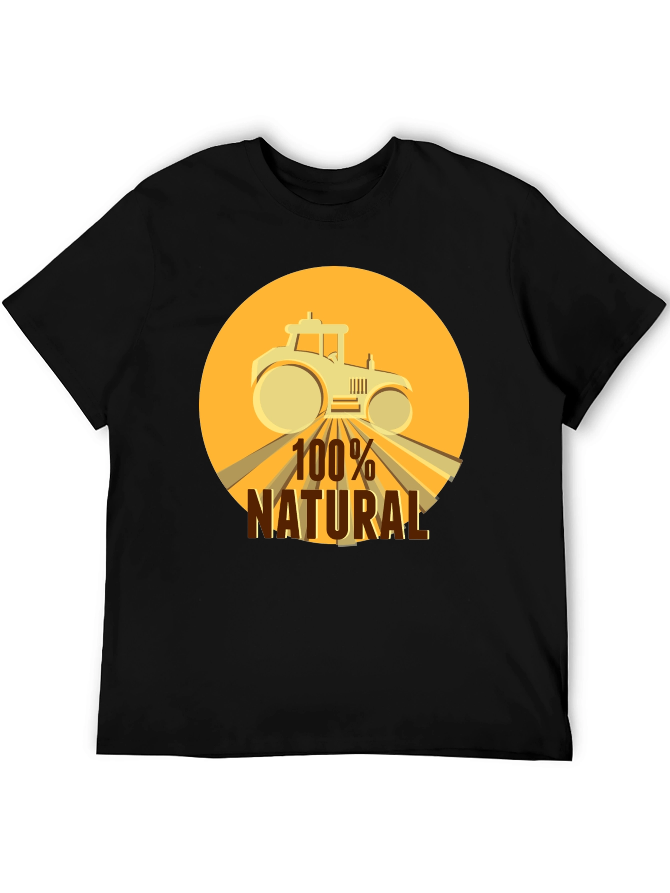 Black 100% Natural Tractor Graphic Tee - Black Cotton Blend view 5