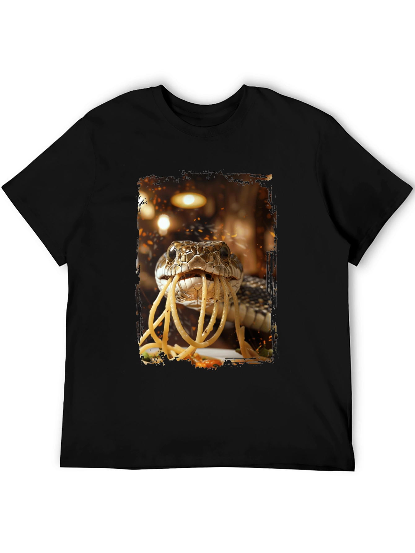 Black Snake Eating Spaghetti Graphic Tee view 5