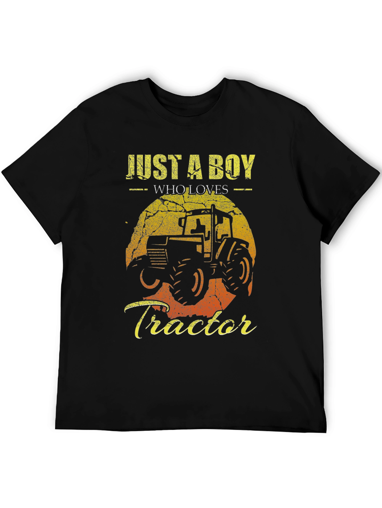 Black Just a Boy Who Loves Tractors Graphic Tee view 5