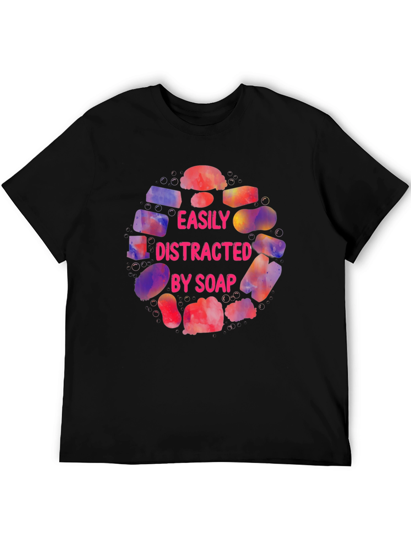 Black Easily Distracted By Soap Graphic T-Shirt view 5