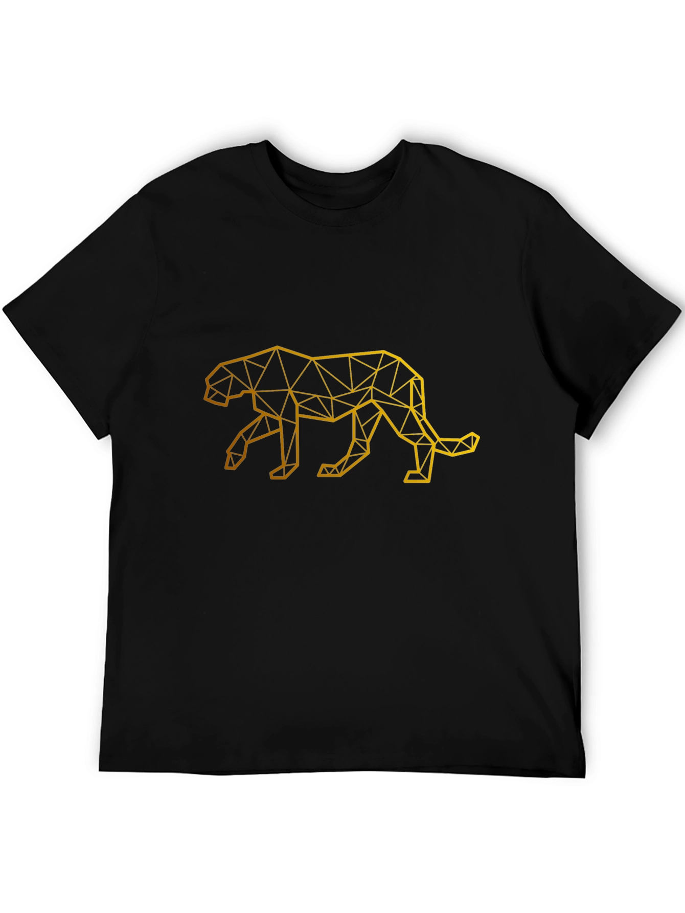 Black Geometric Panther Graphic Tee - Modern Style view 5