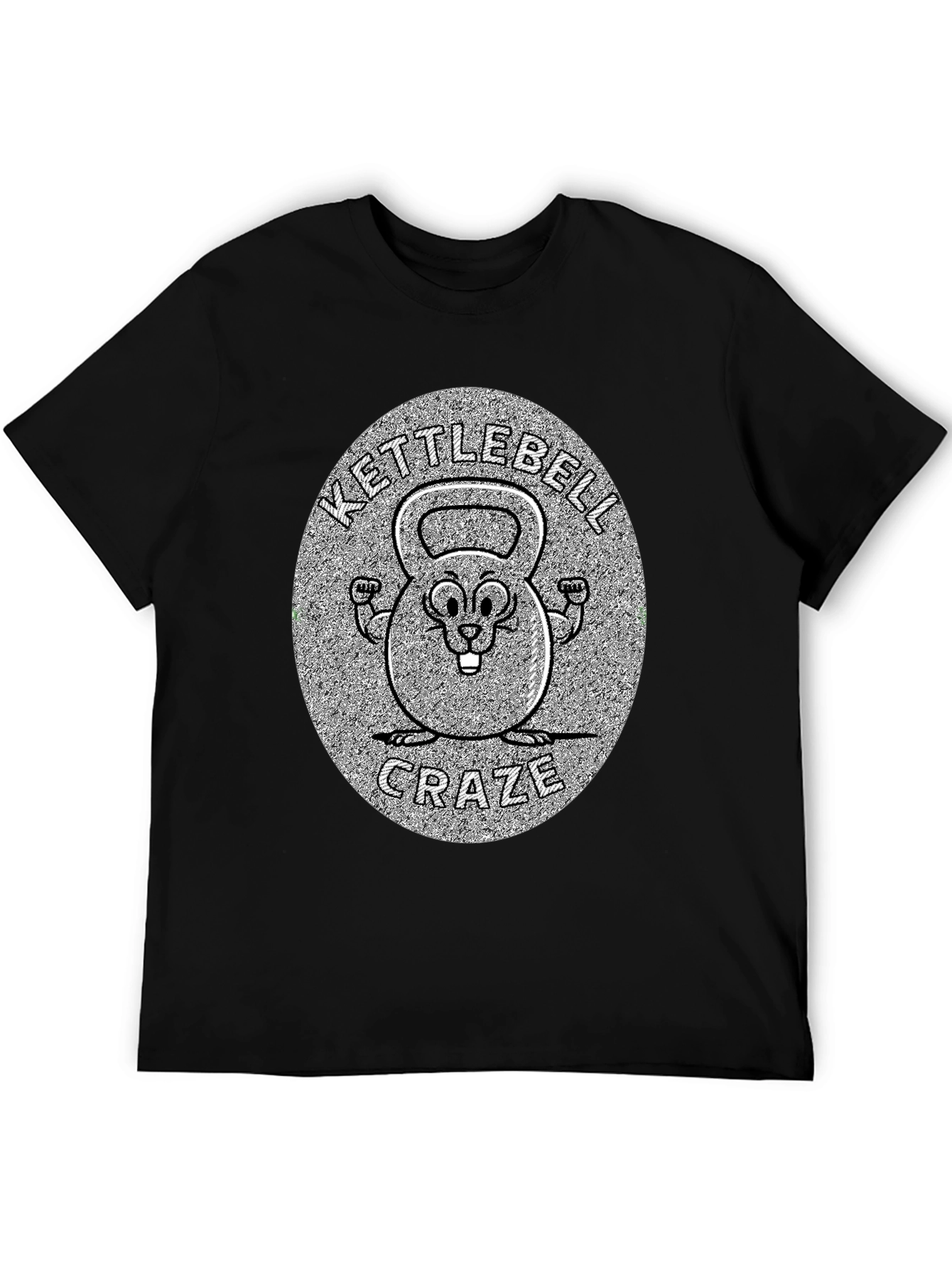 Black Kettlebell Craze T-Shirt - Fitness Novelty Tee view 5