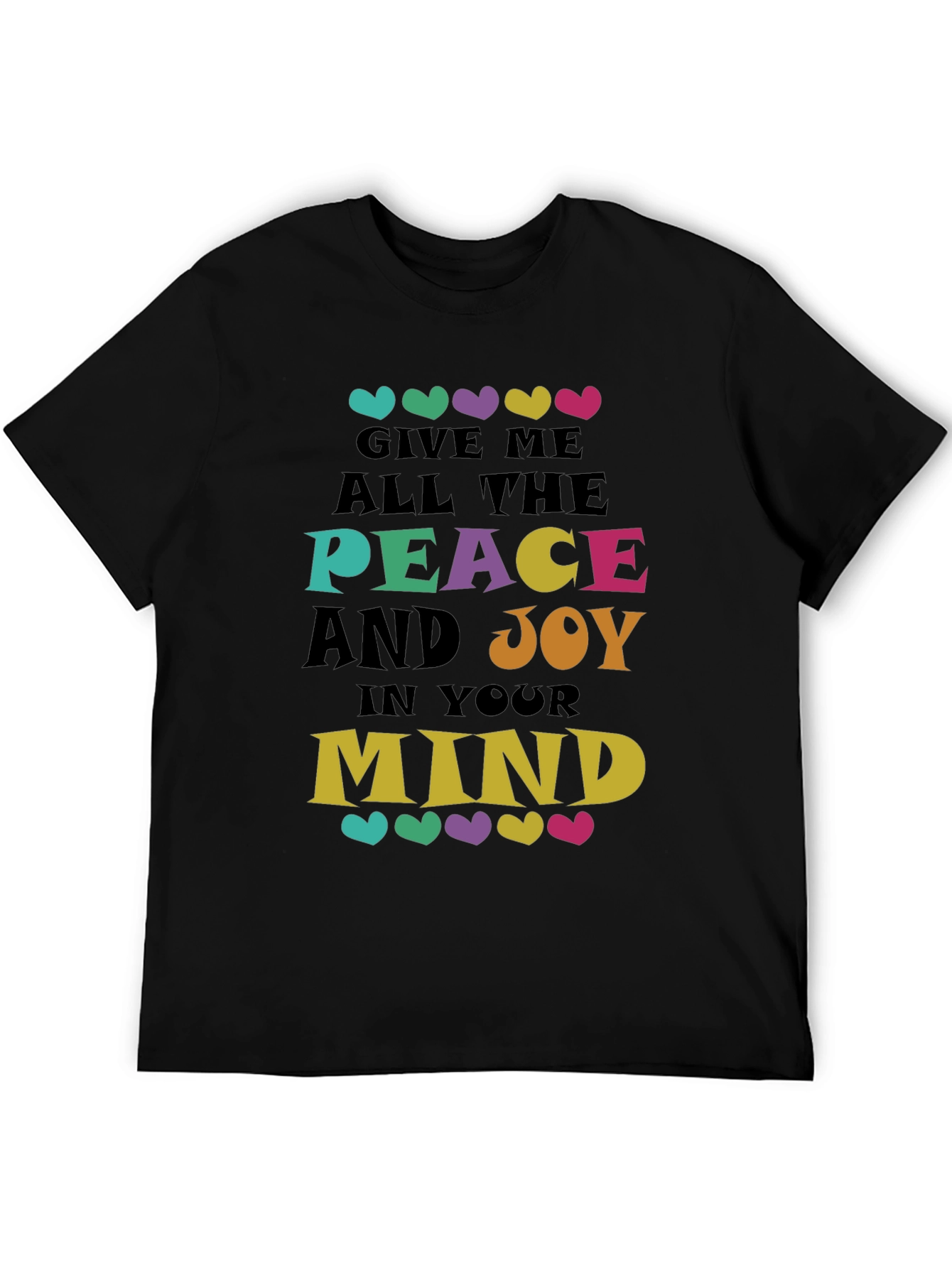 Black Peace and Joy Graphic Tee - Soft Cotton Blend view 5