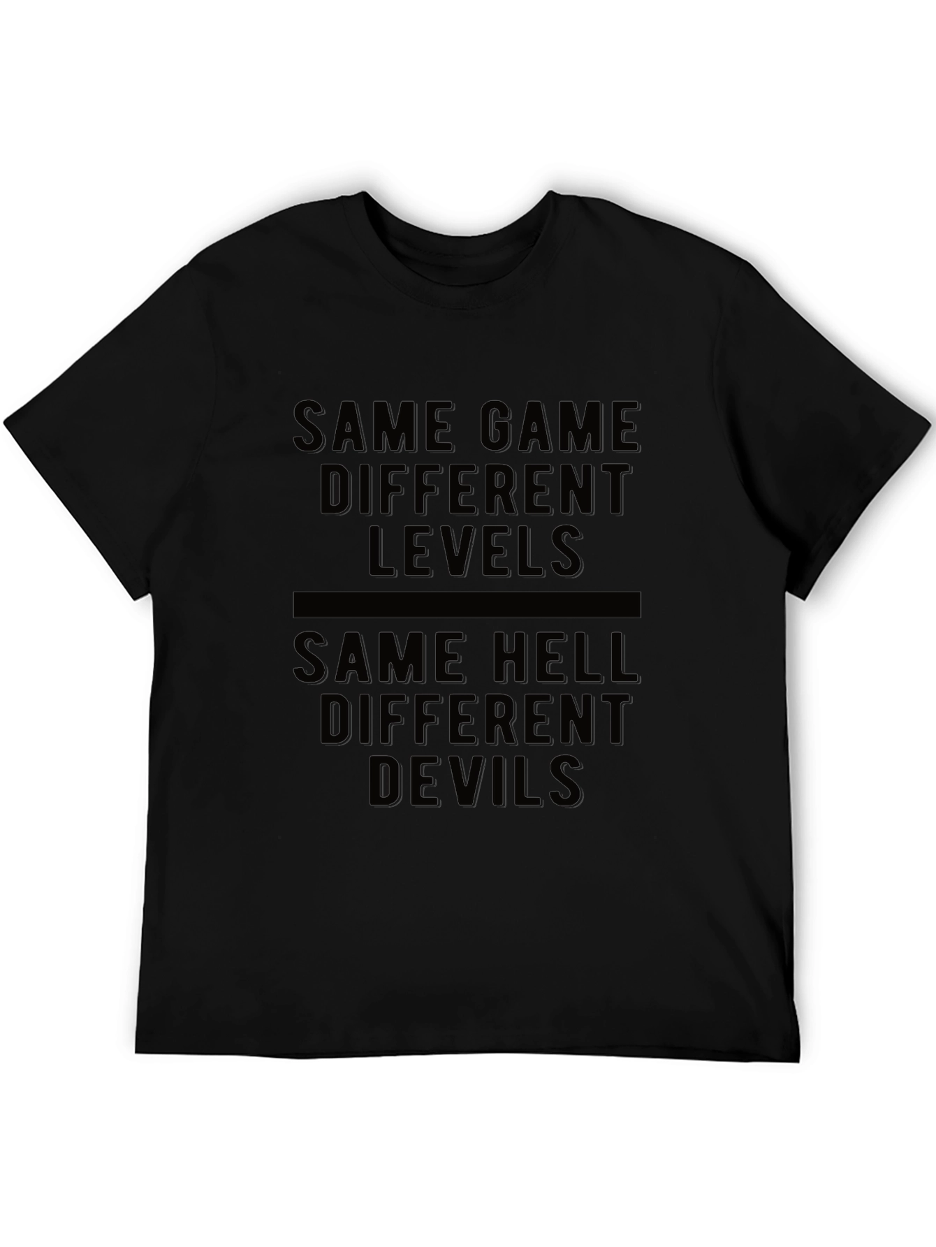 Black Same Game Different Levels Graphic Tee view 5