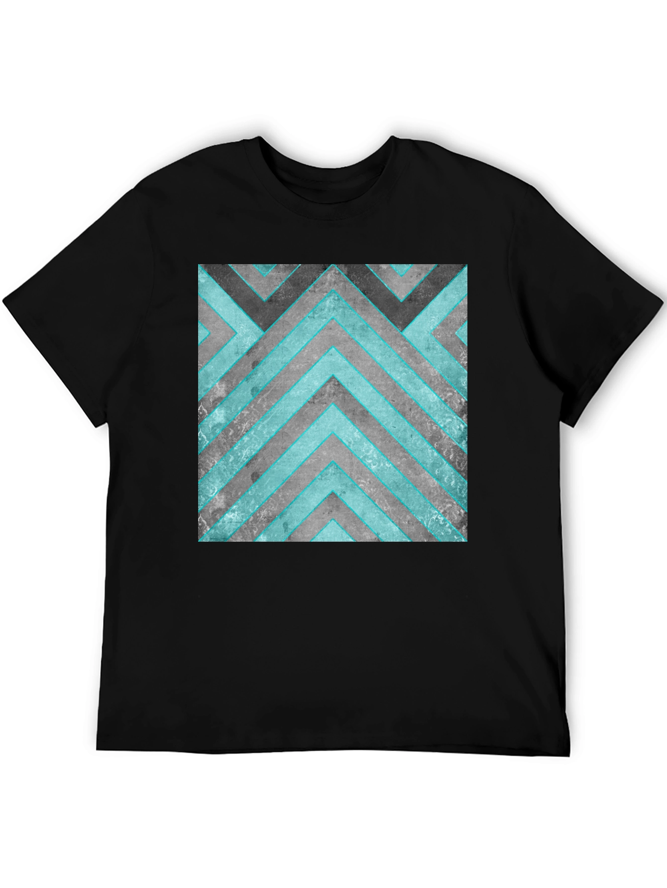 Black Abstract Geometric Graphic T-Shirt view 5