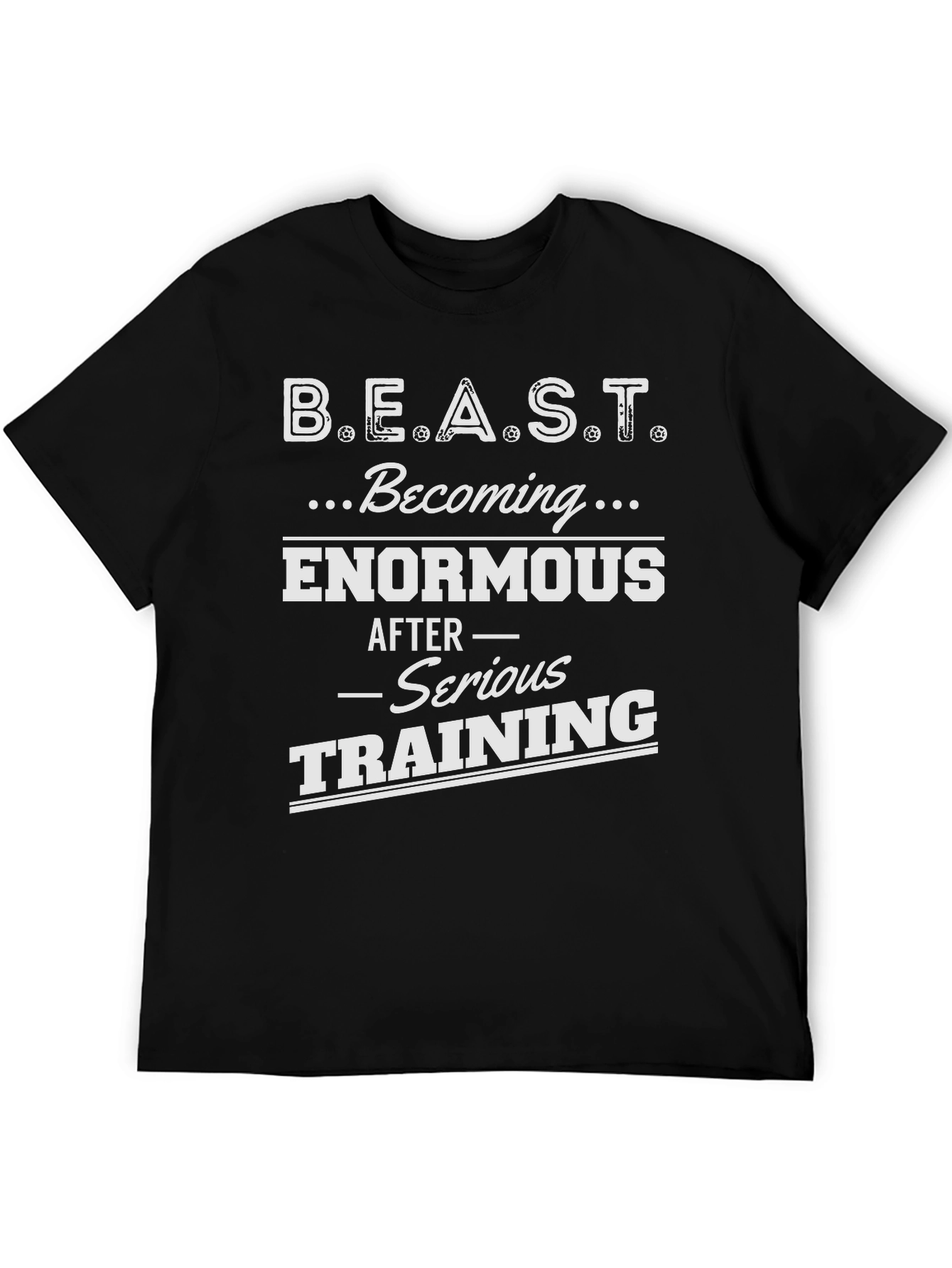 Black B.E.A.S.T. Workout Motivation Graphic Tee view 5