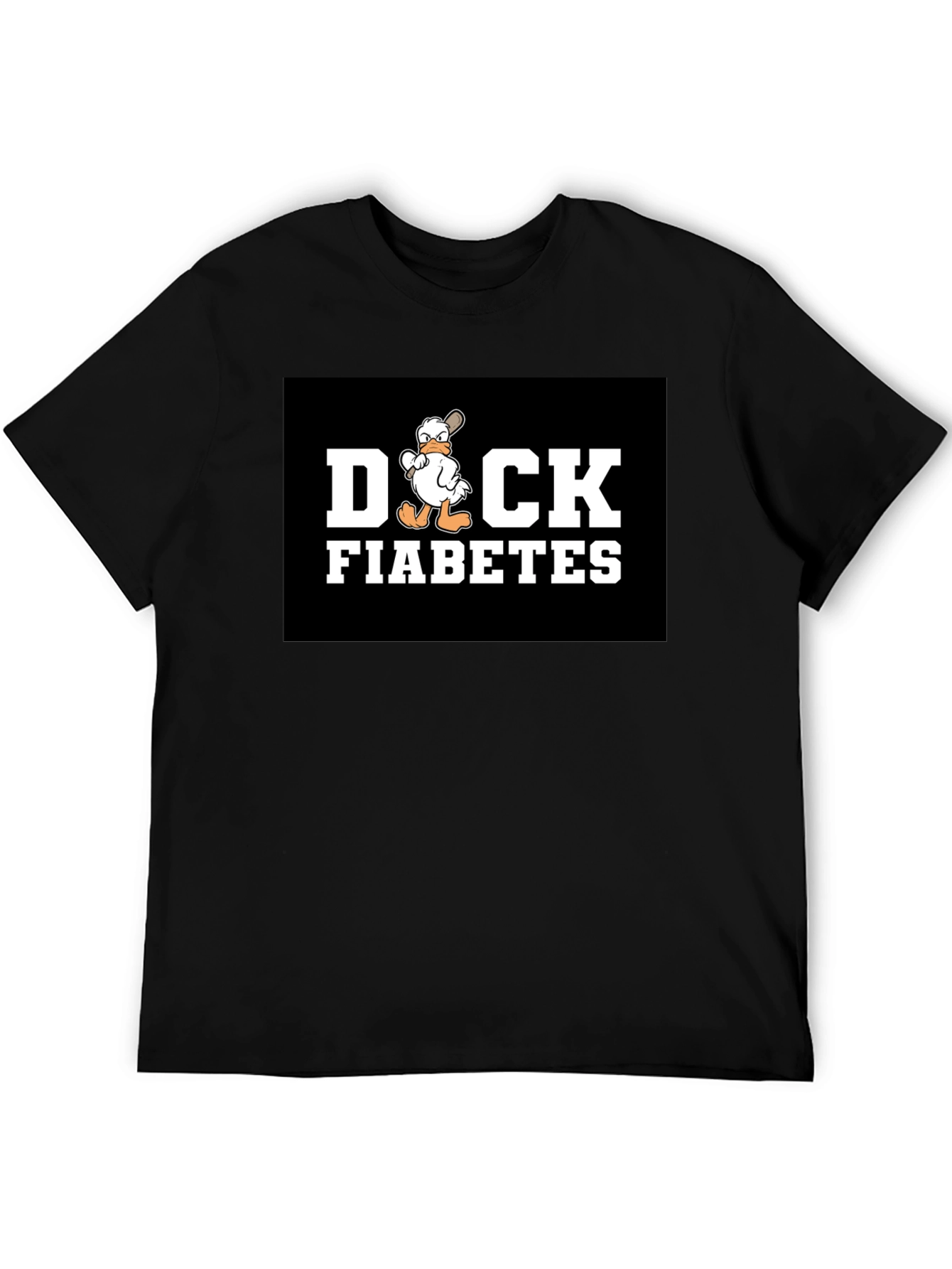 Black Duck Fiabetes T-Shirt - Funny Cartoon Graphic Tee view 5