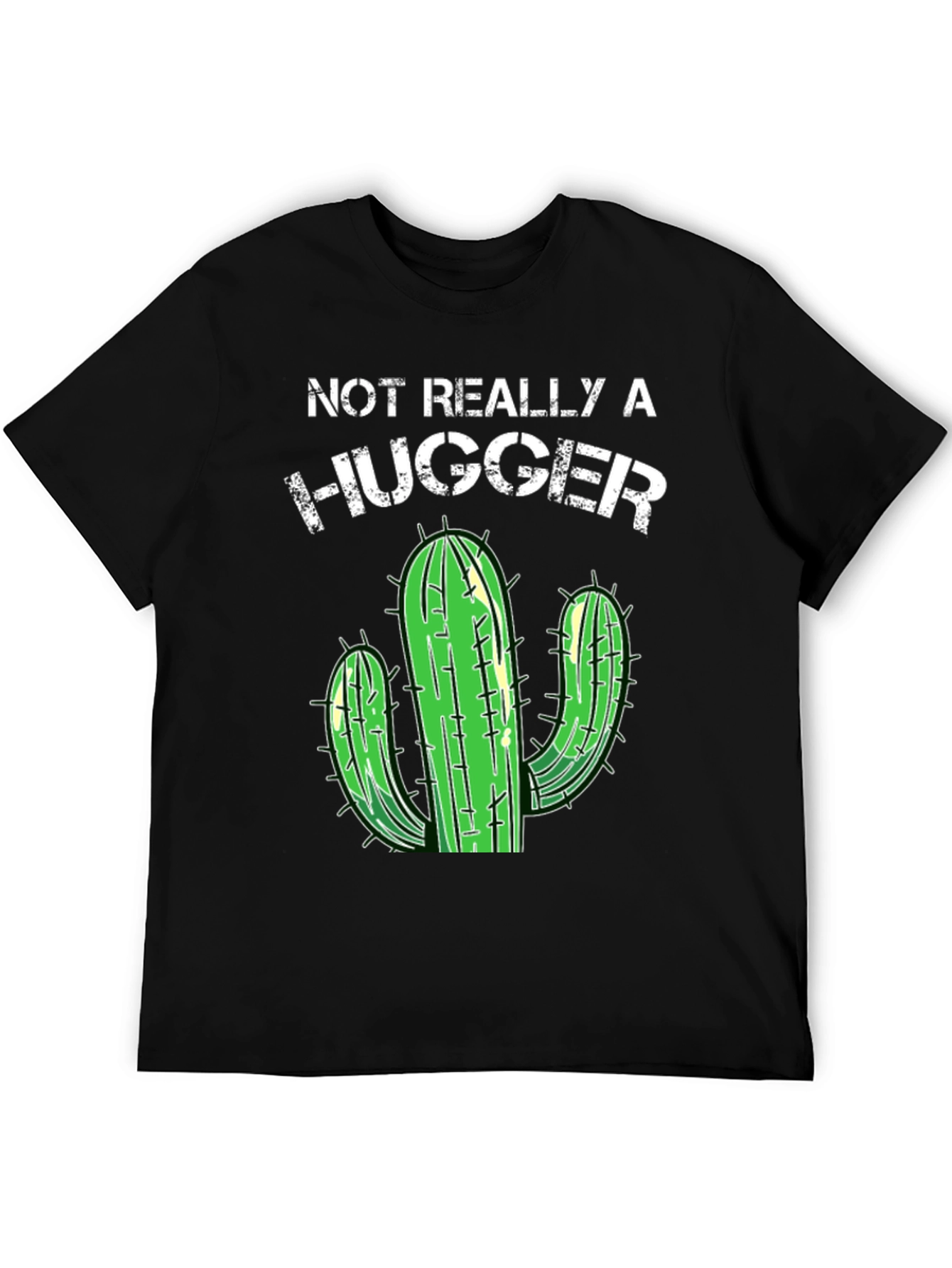 Black Not Really a Hugger Cactus Graphic Tee view 5