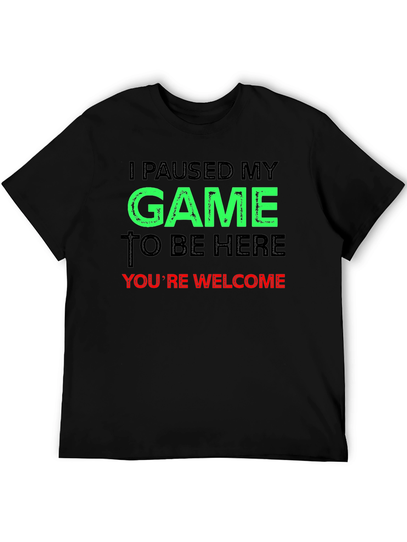 Black Funny Gamer T-Shirt - I Paused My Game view 5