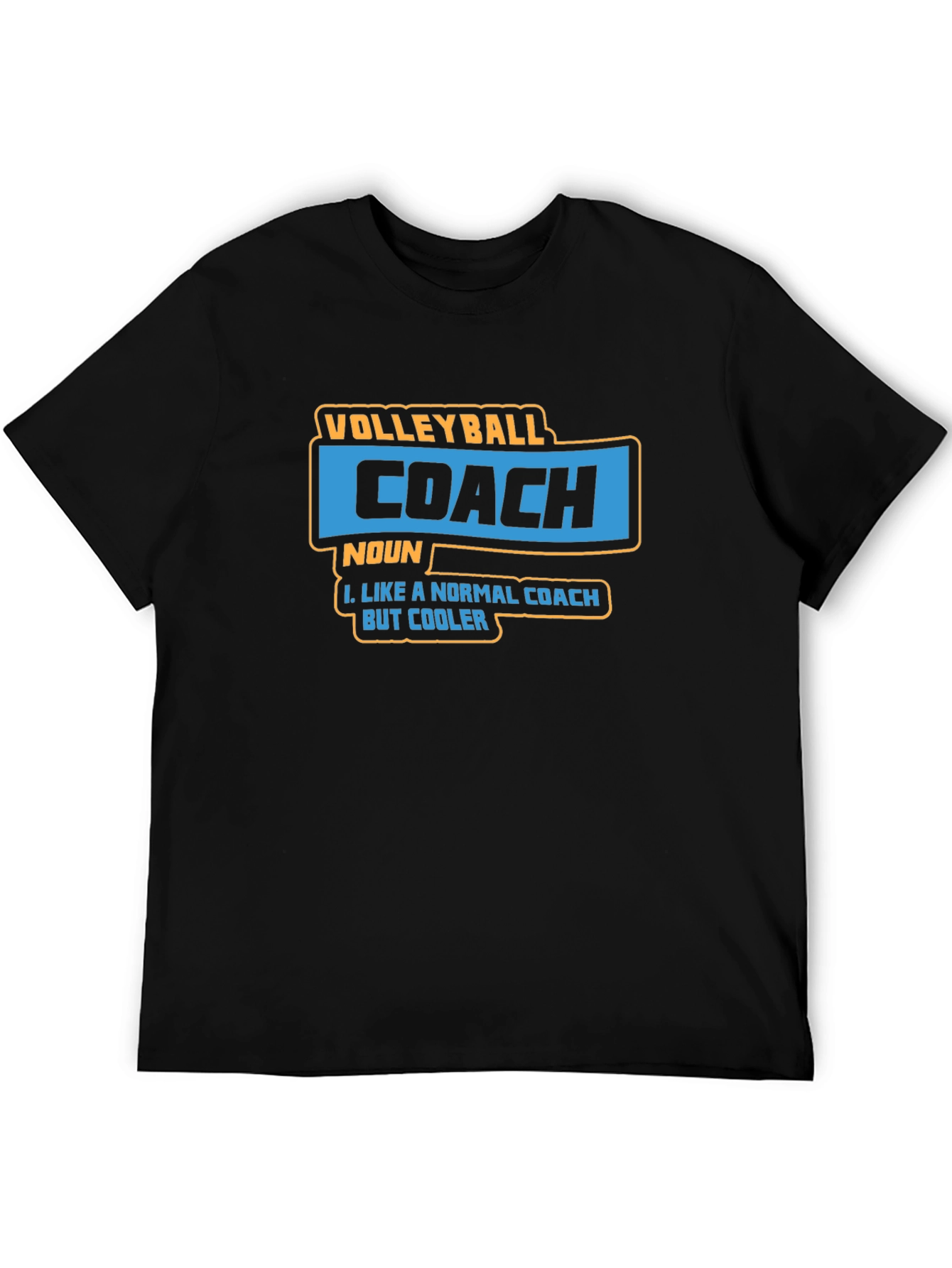 Black Volleyball Coach Funny Graphic T-Shirt view 5