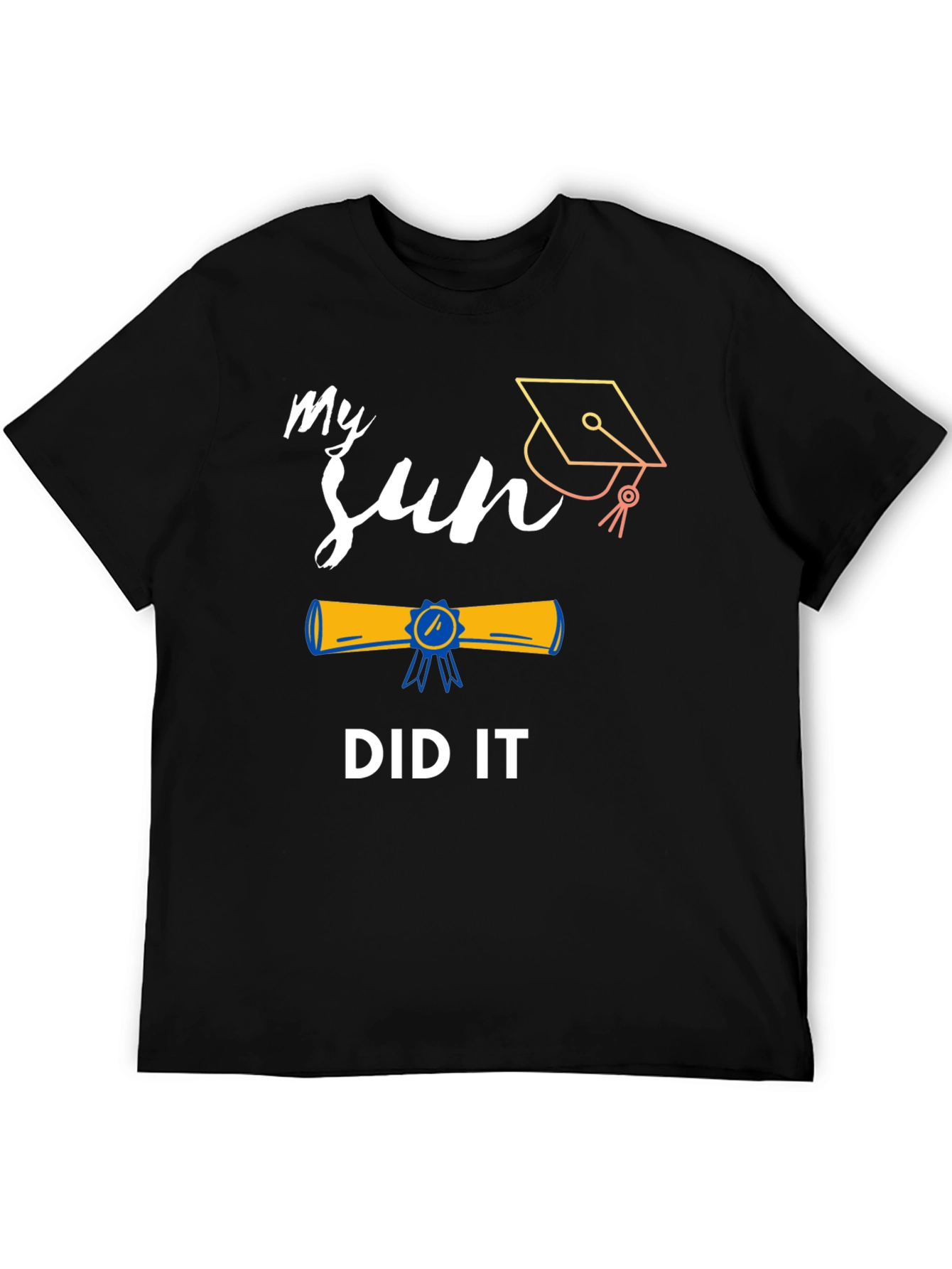 Black My Son Did It Graduation T-Shirt view 5