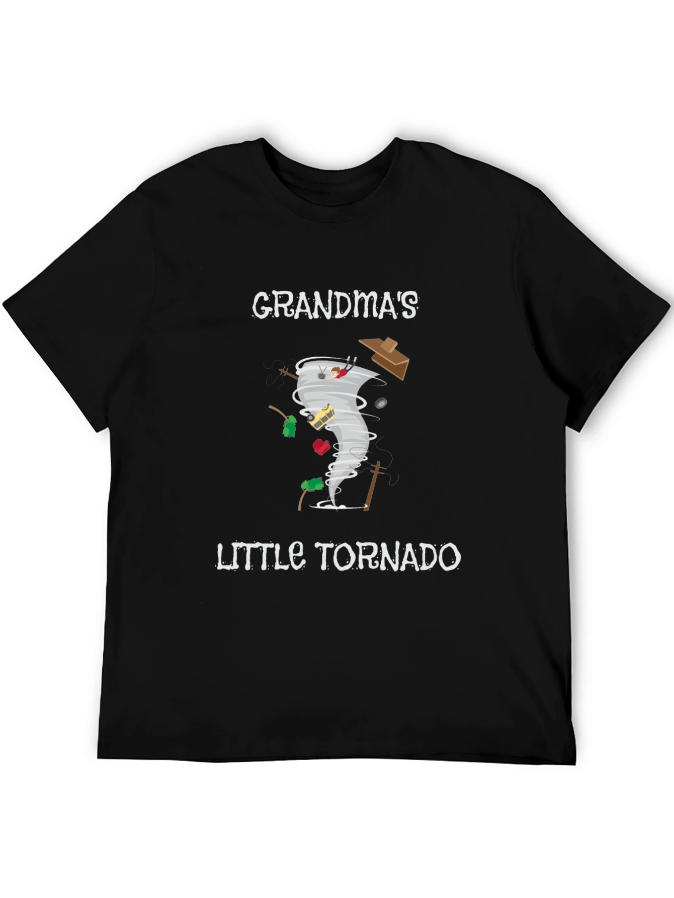 Black Grandma's Little Tornado Black Graphic Tee view 5