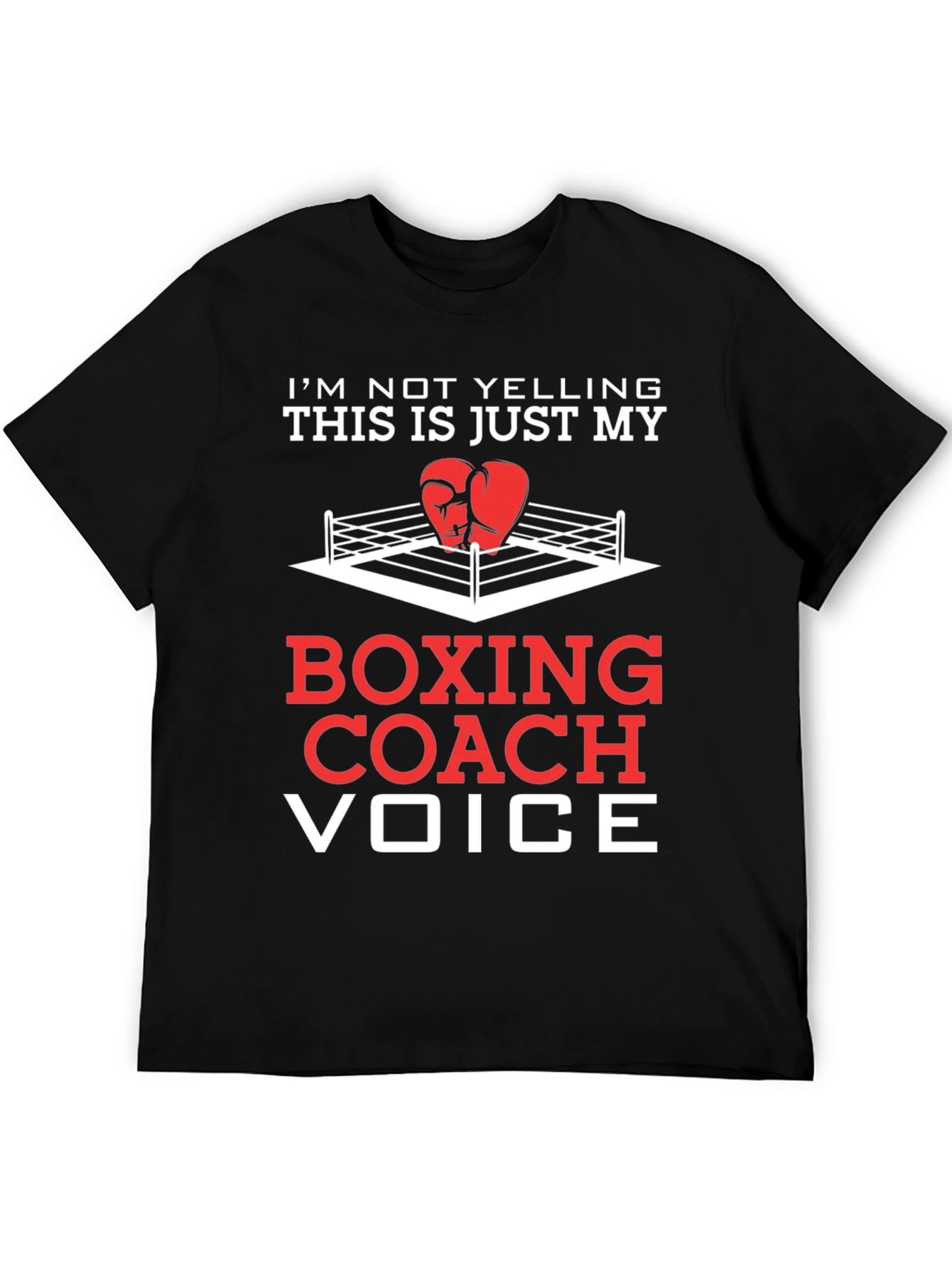 Black Boxing Coach Voice T-Shirt - Funny Boxing Gift view 5