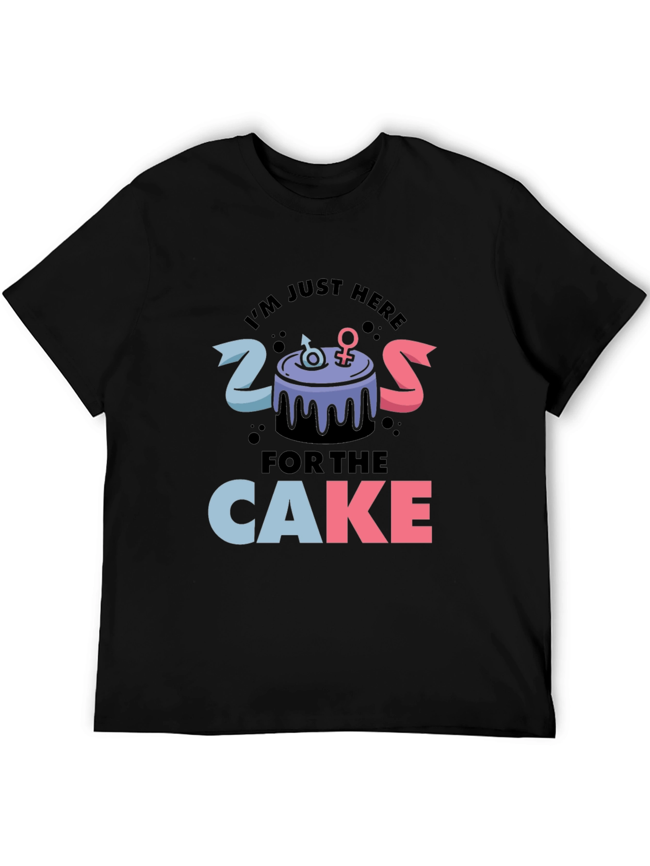 Black Gender Reveal Cake T-Shirt view 5