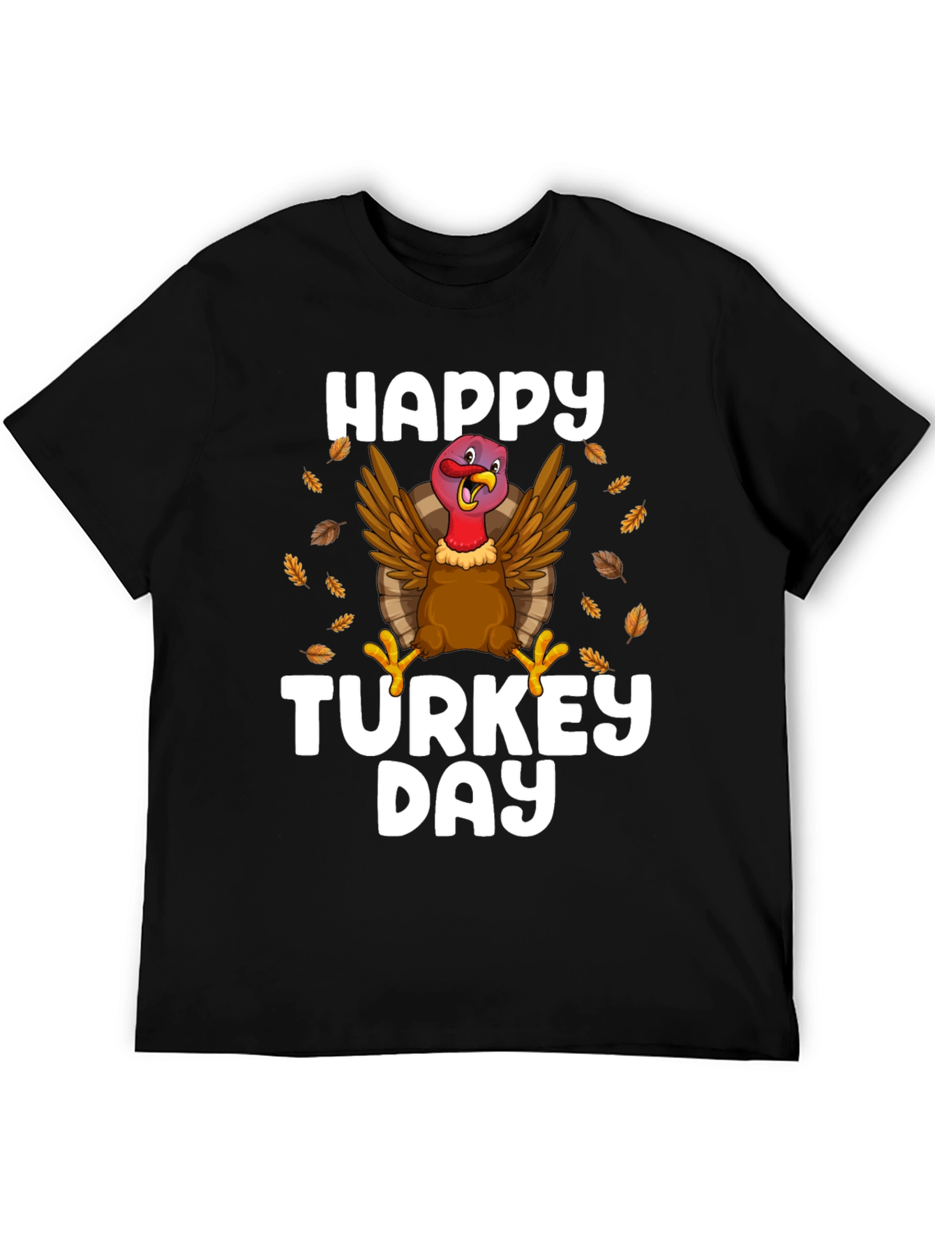 Black Happy Turkey Day Black T-Shirt view 5