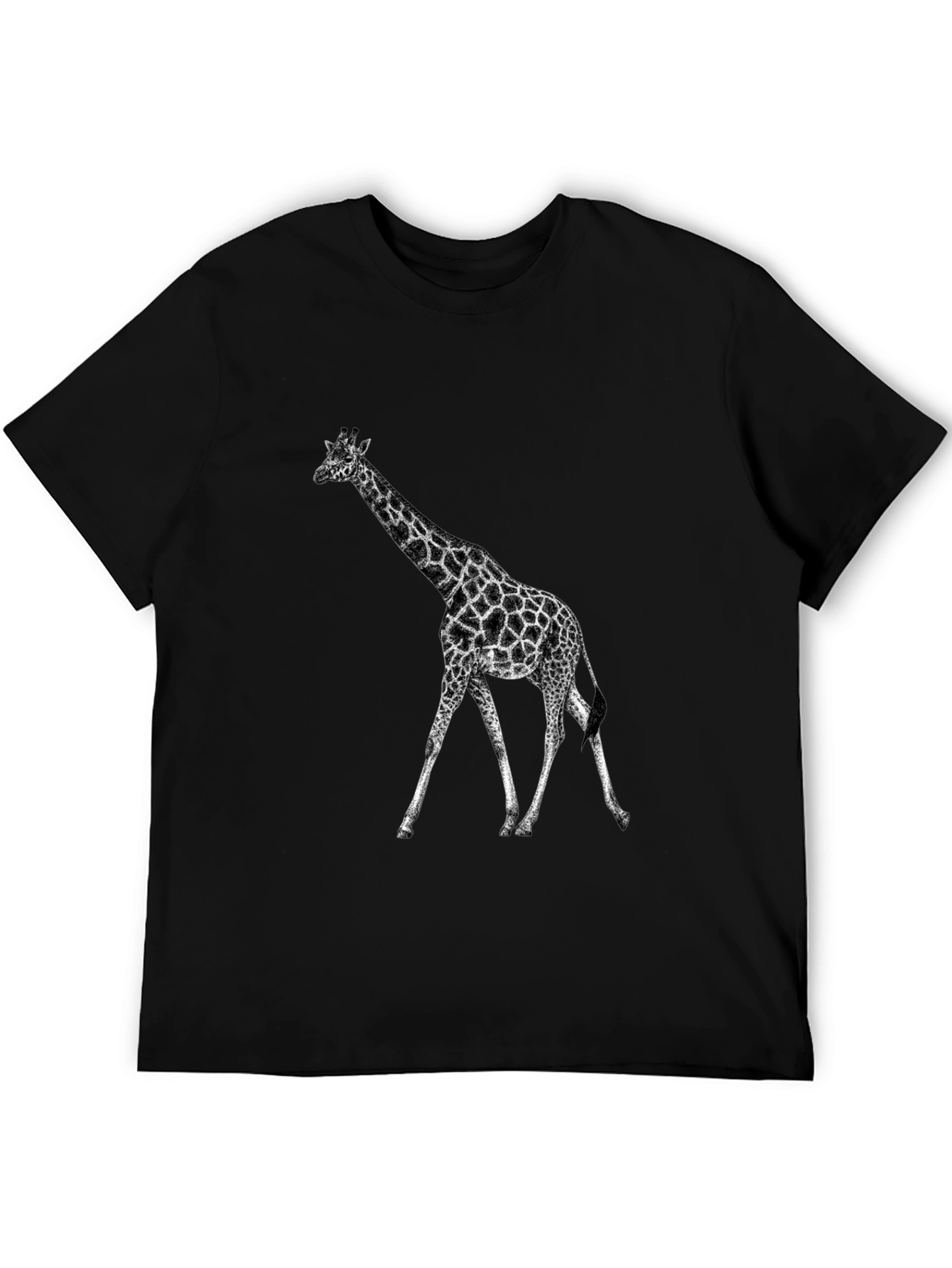 Black Giraffe Graphic Tee - Black Casual T-Shirt view 5