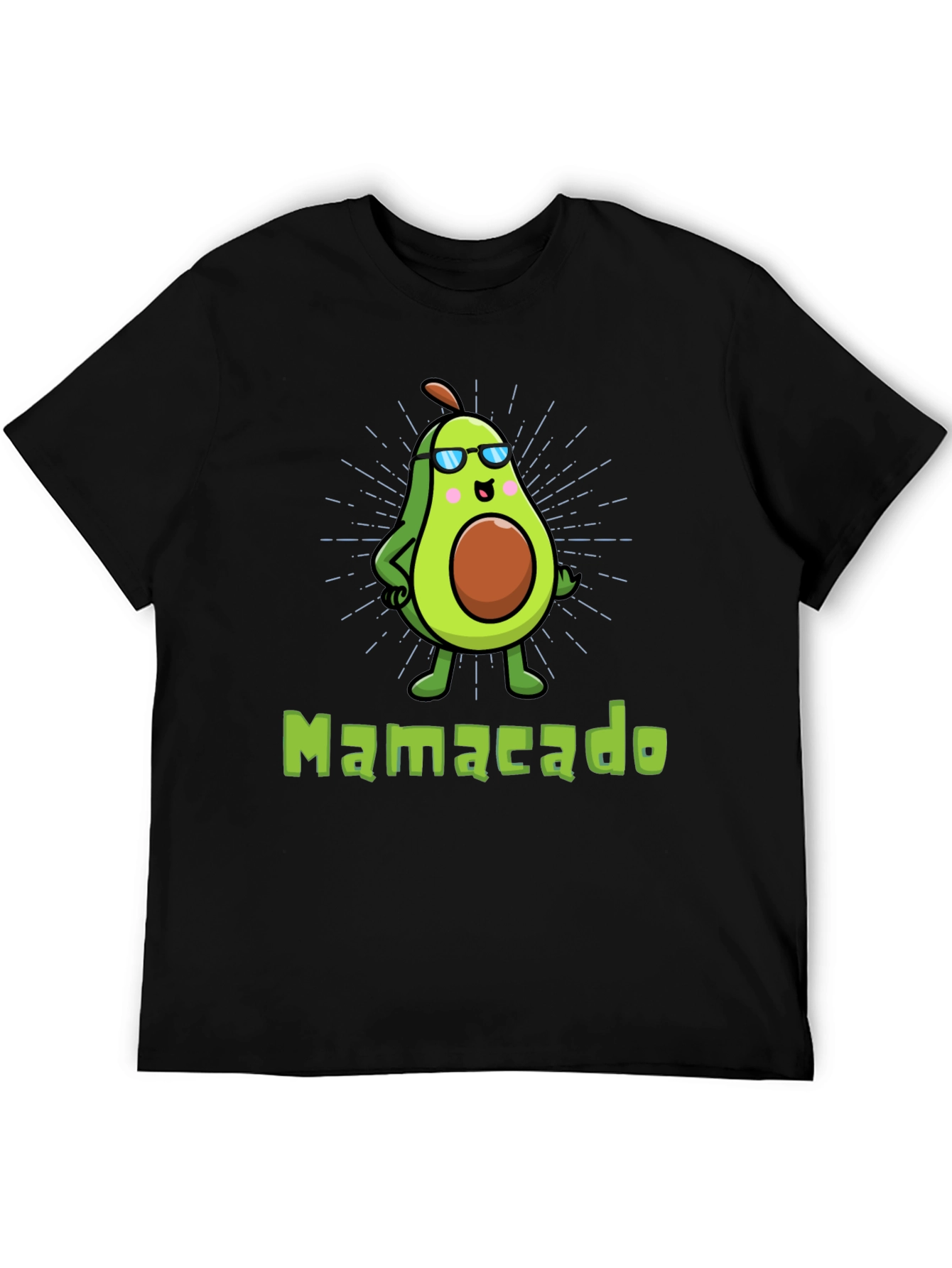 Black Cool Mamacado Avocado Graphic T-Shirt view 5