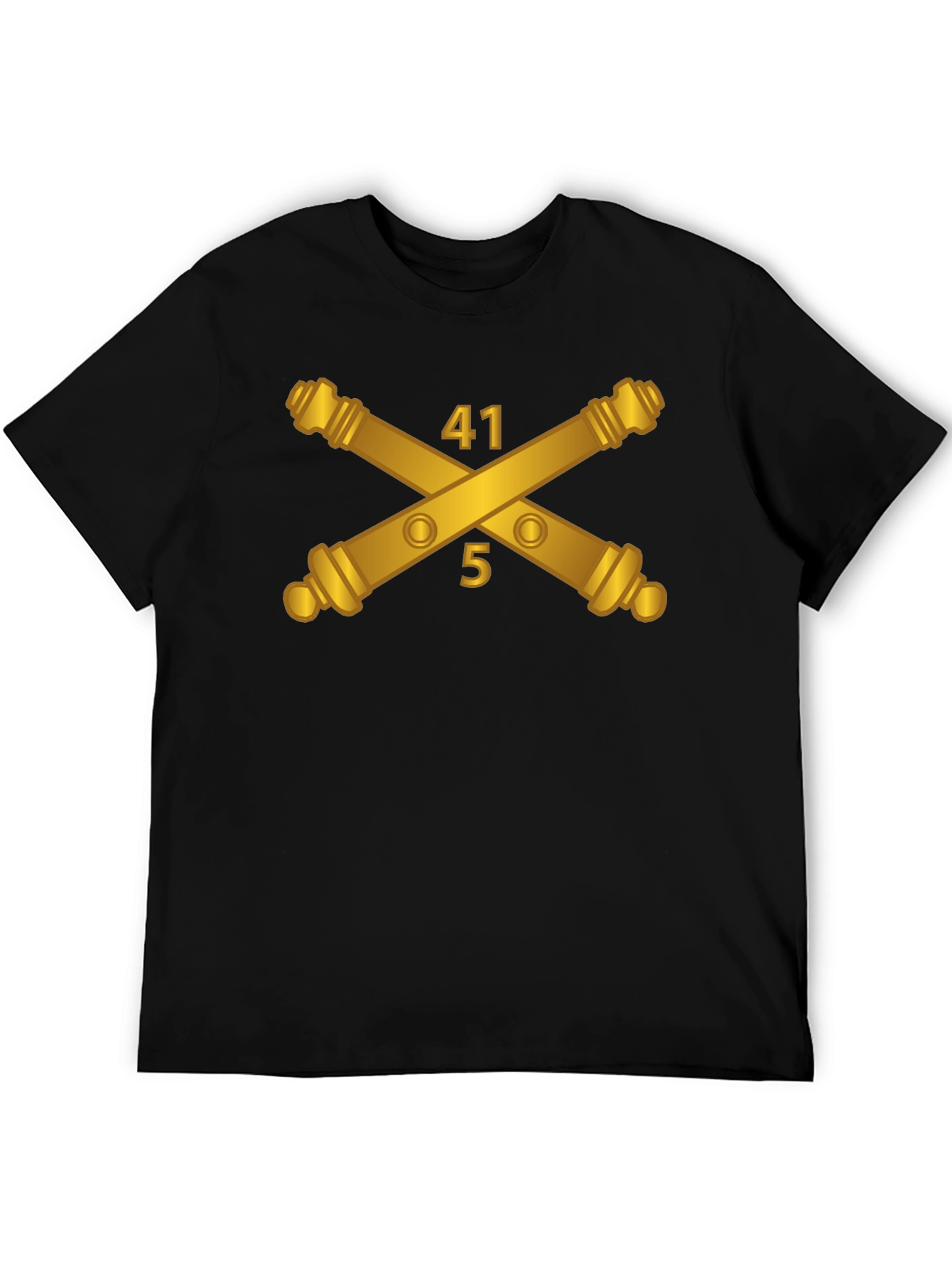 Black 41st Field Artillery Regiment Crossed Cannons T-Shirt view 5