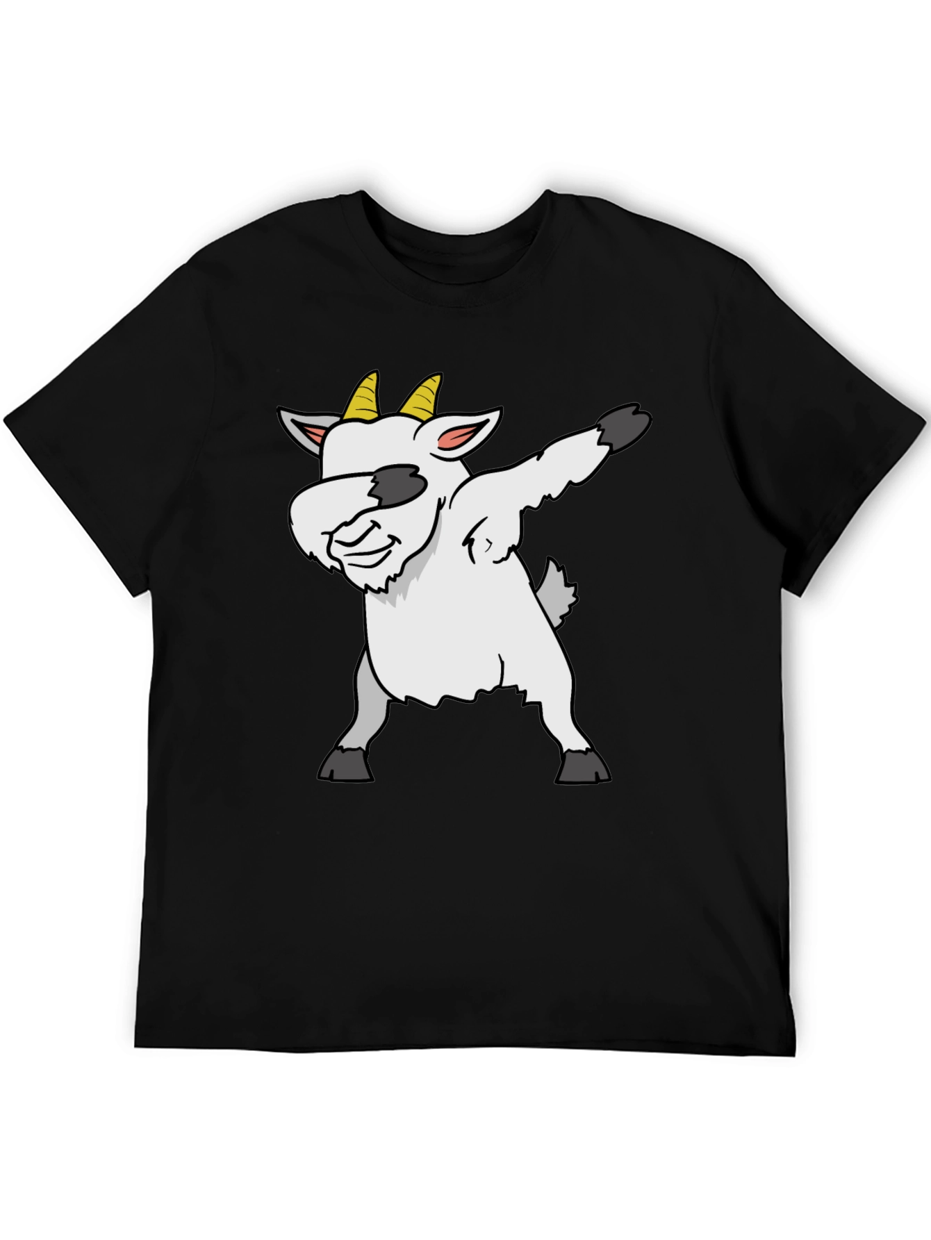 Black Dabbing Goat Graphic Tee - Black T-Shirt view 5