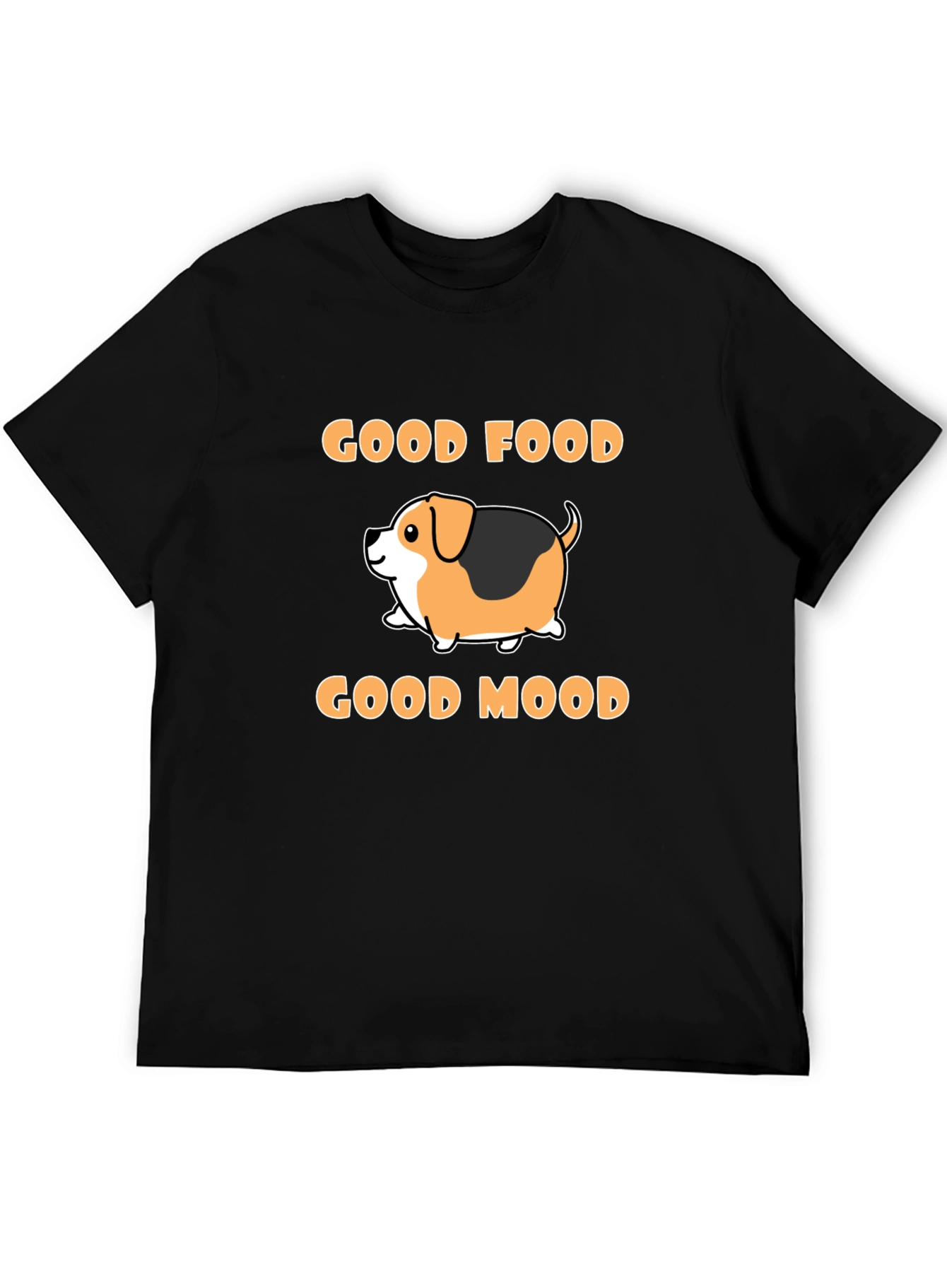 Black Good Food Good Mood Dog T-Shirt view 5