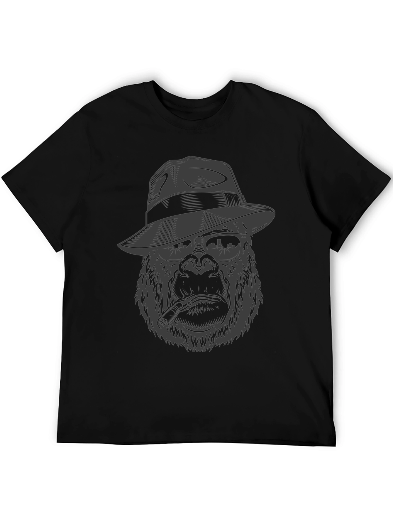 Black Gangster Gorilla Graphic Tee - Cool & Unique Design view 5