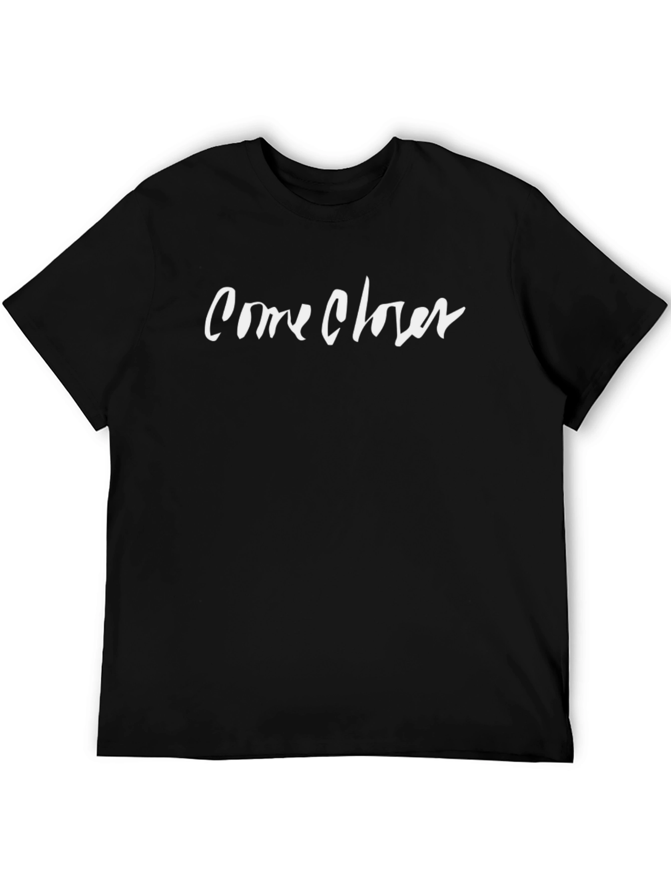 Black Come Closer Graphic Tee - Stylish Black T-Shirt view 5