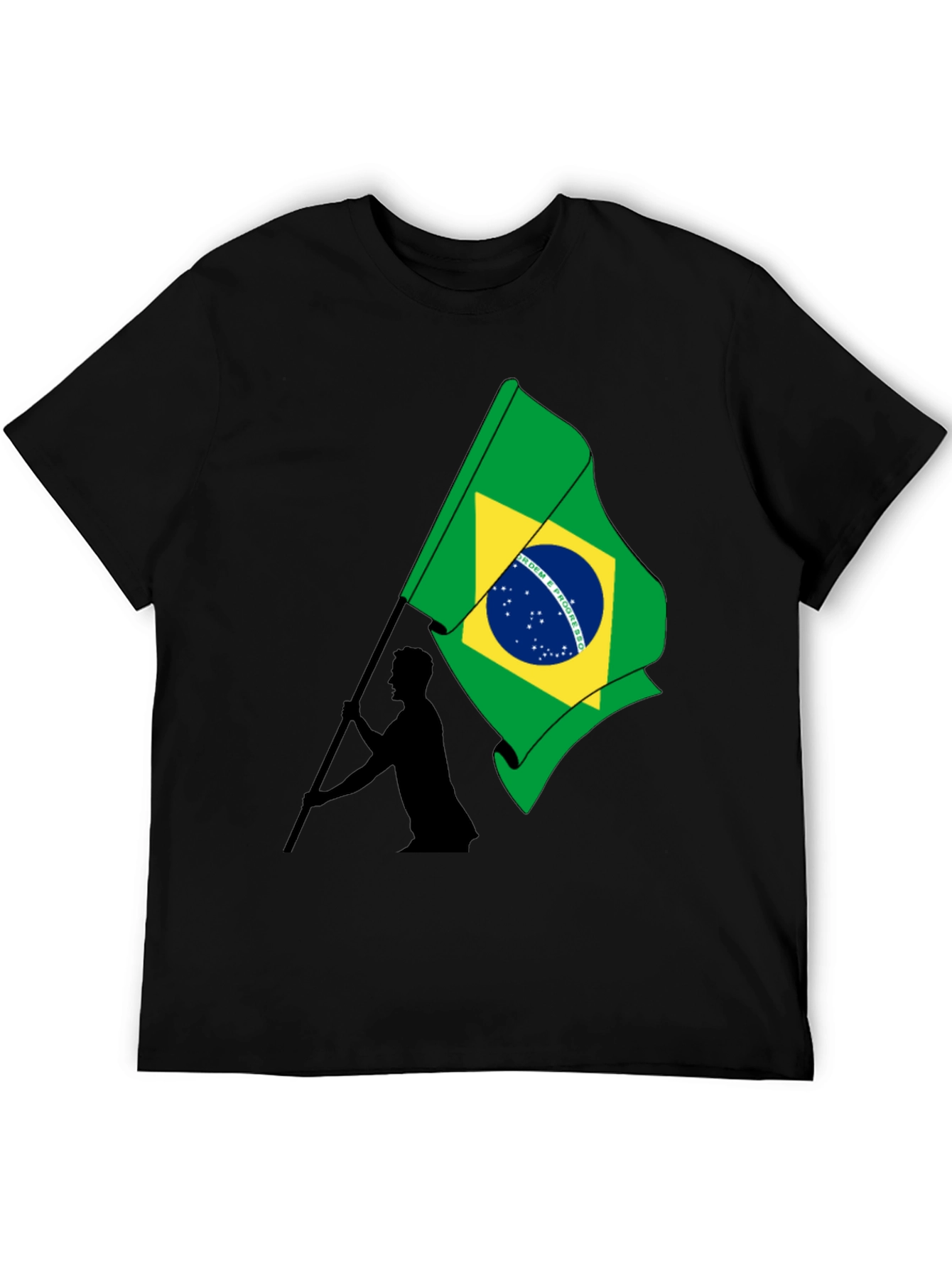 Black Brazil Flag Graphic T-Shirt - Menswear view 5