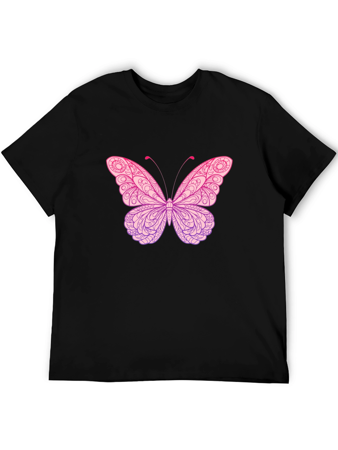 Black Butterfly Graphic Print Black T-Shirt view 5